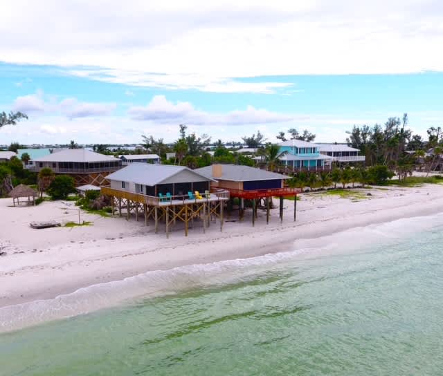 Mermaid Beachhouse: right ON the sand. Great outdoor decks, true beachfront! — Placida, FL — vacation rental