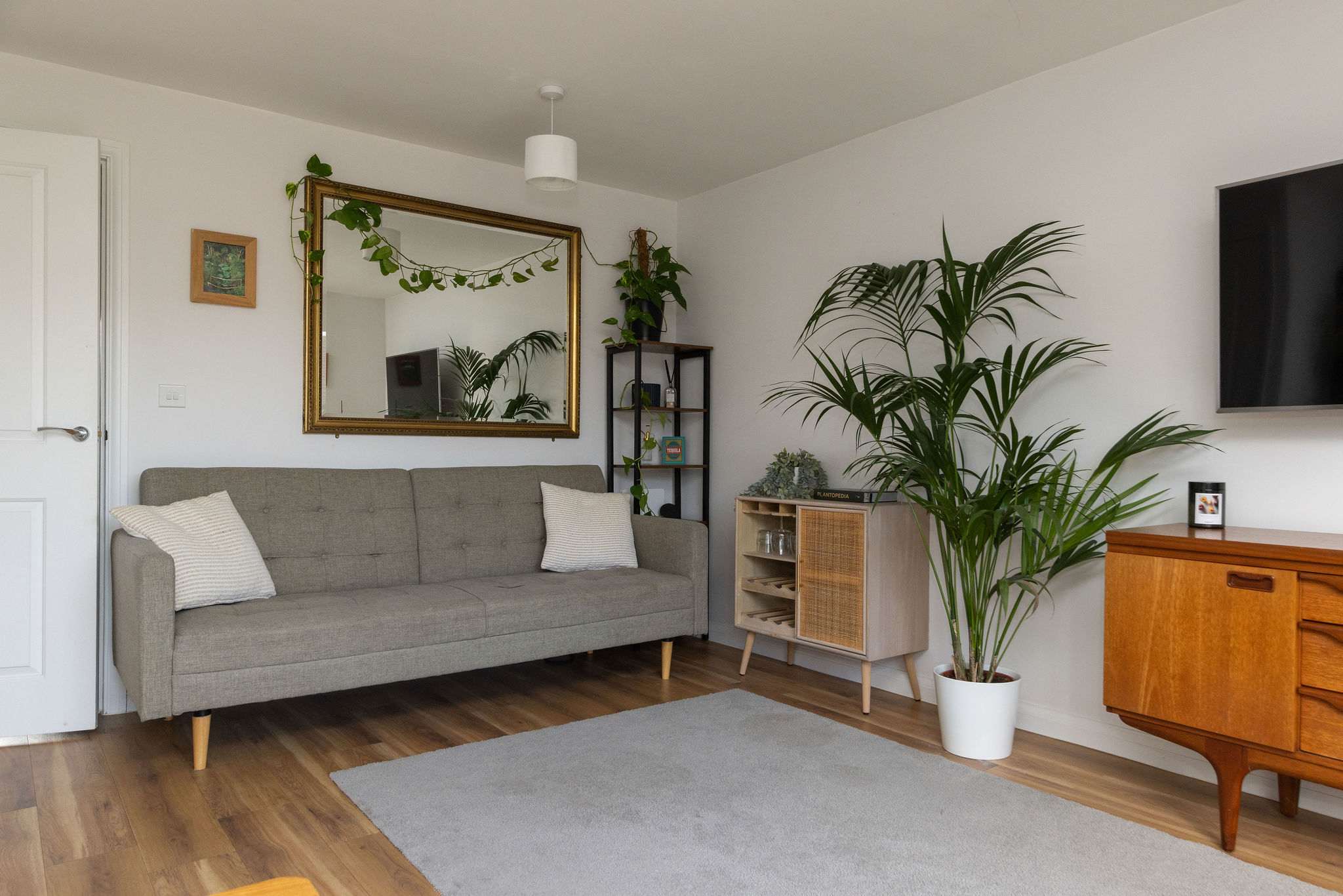Bright and stylish living room with comfy seating.