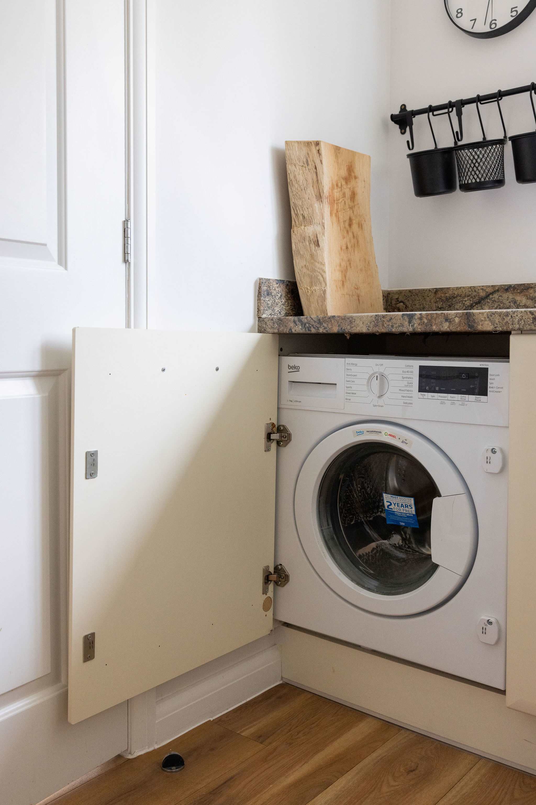 Convenient, integrated washing machine.