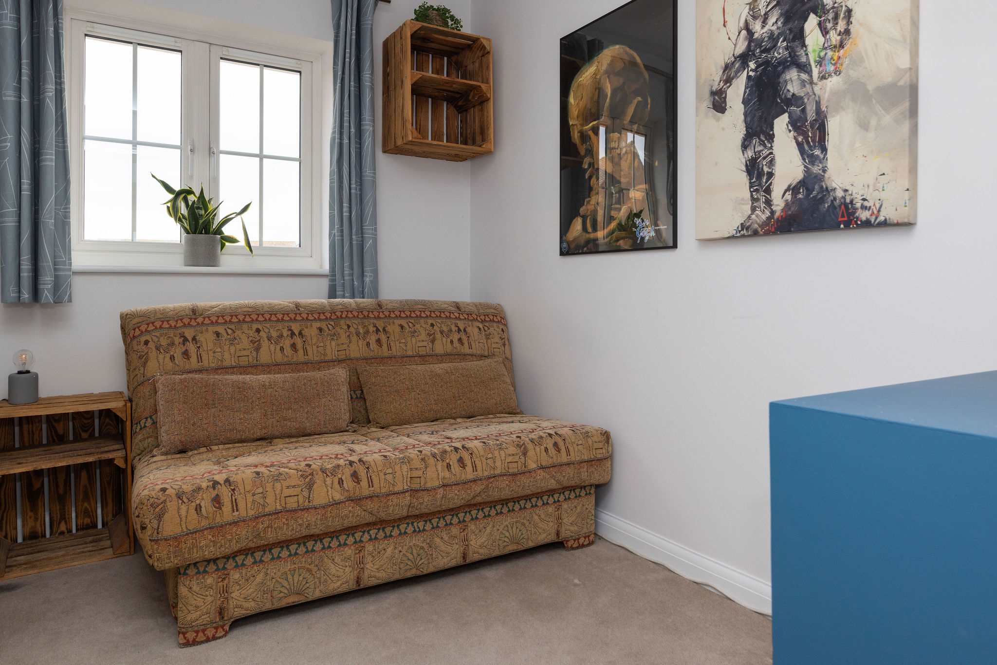 The third bedroom is compact but has a convenient double sofa bed for additional guests.
