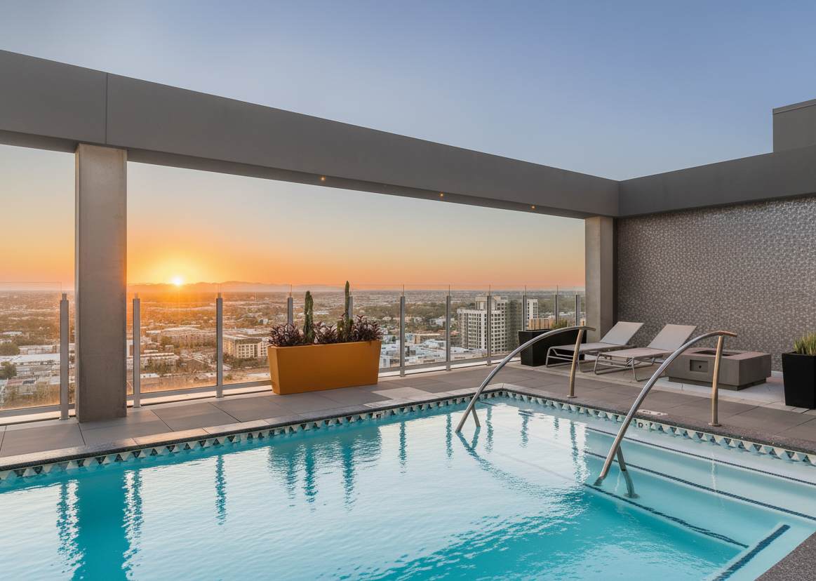 Boulevard Stays Highrise Studio Sky Pool, Parking, Gym in Phoenix, AZ