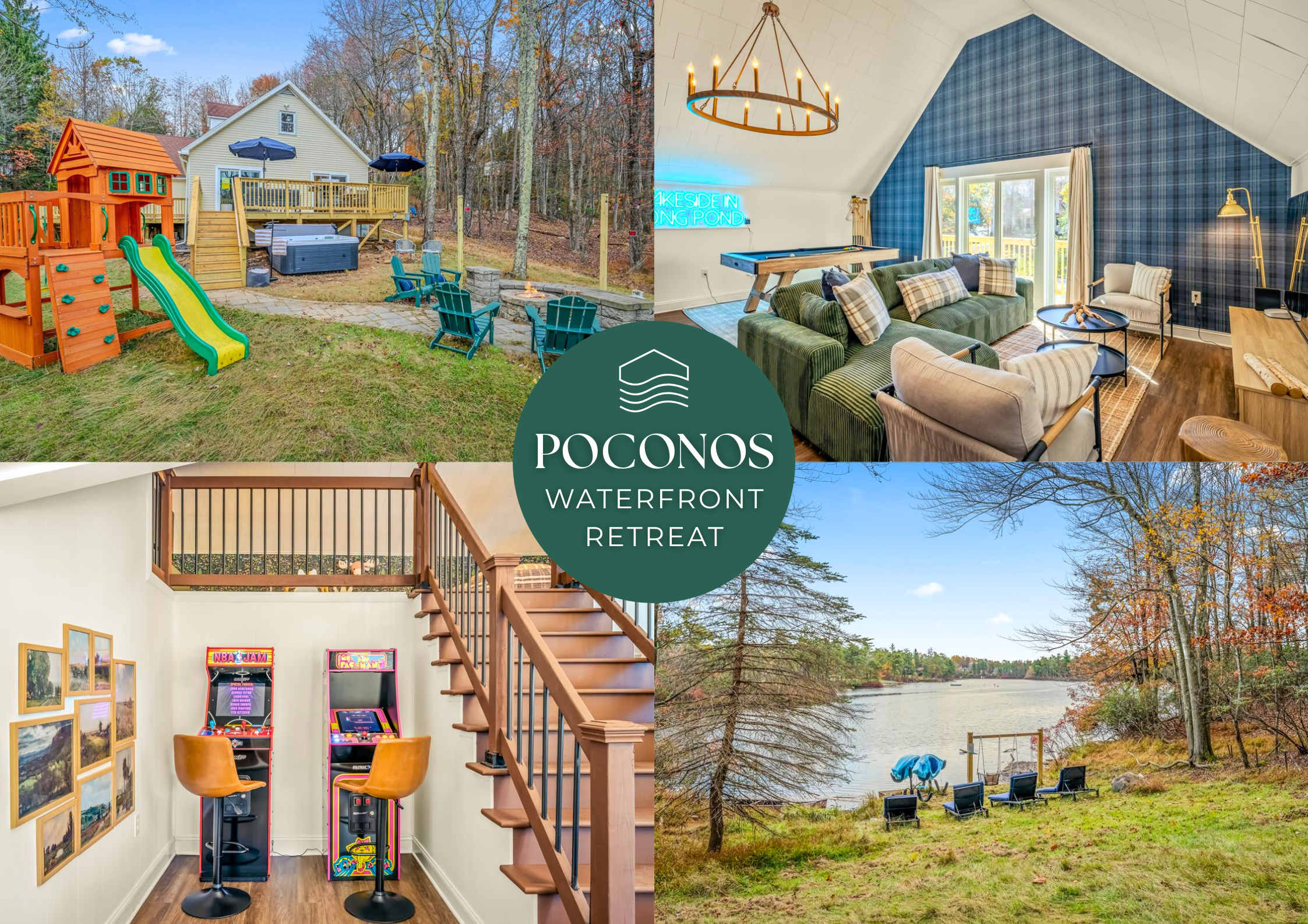 Poconos Waterfront Retreat • Kayaks • Hot Tub — Long Pond, PA — vacation rental