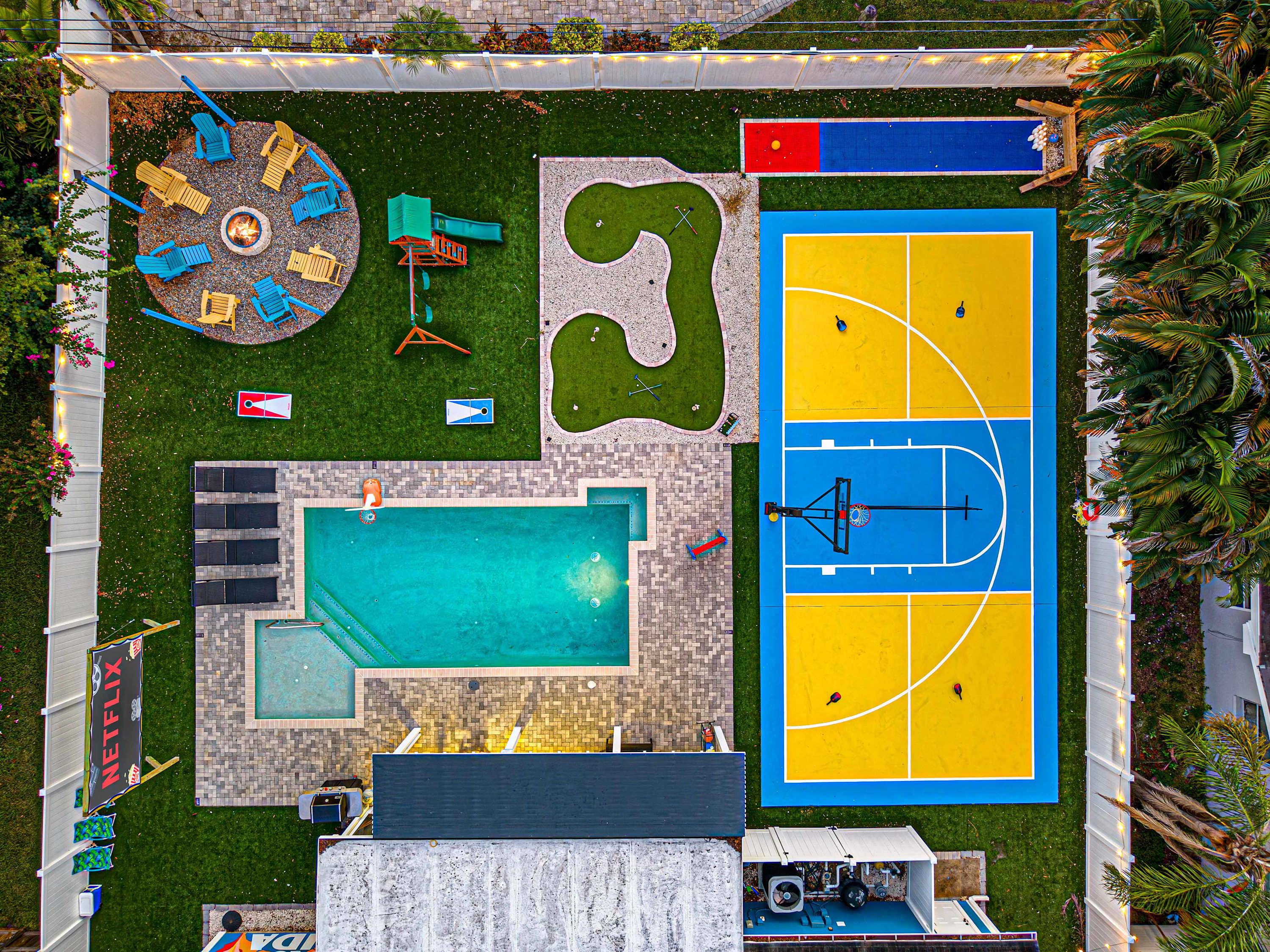 Aerial View Of The Property Backyard