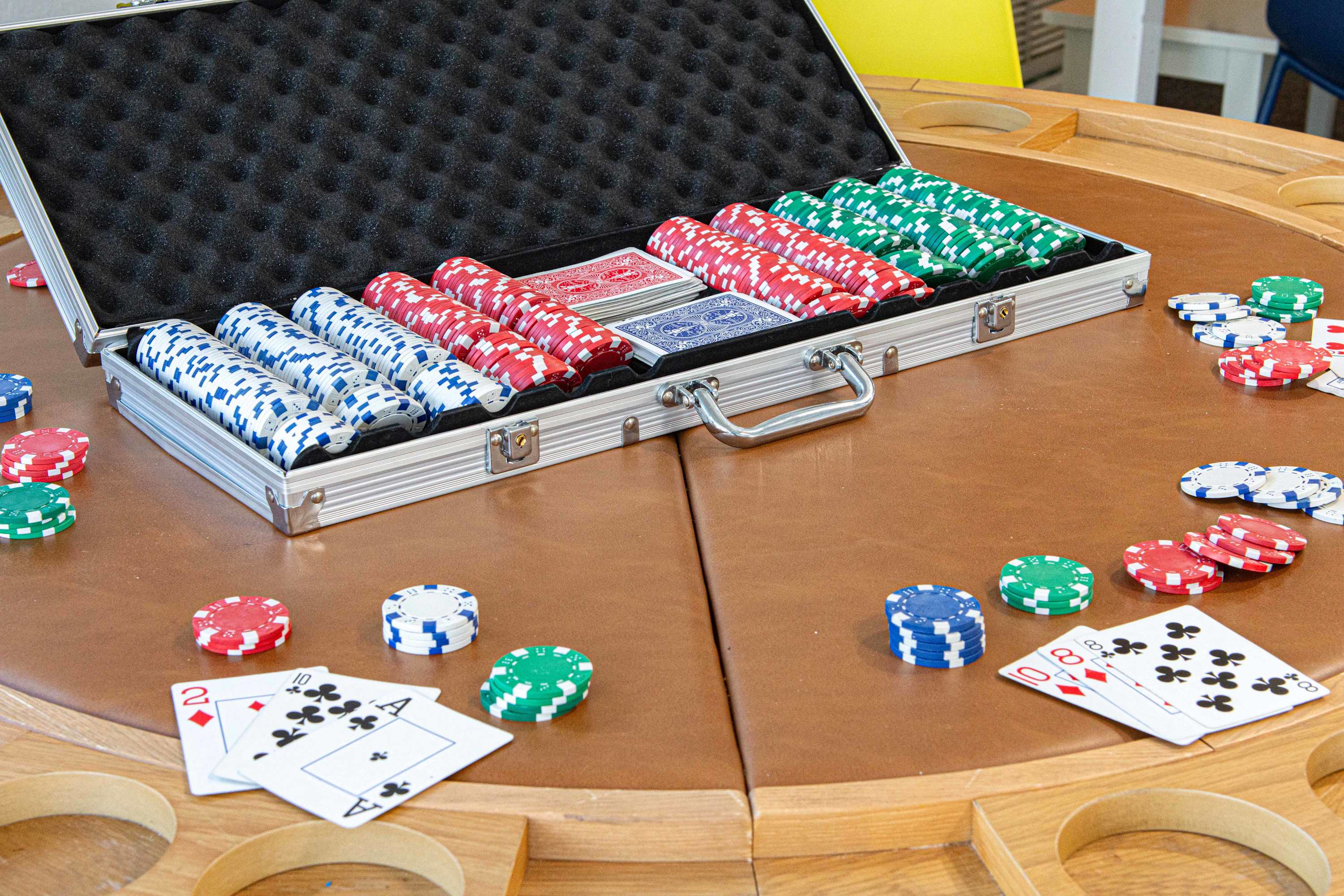 Poker chips and cards for the table