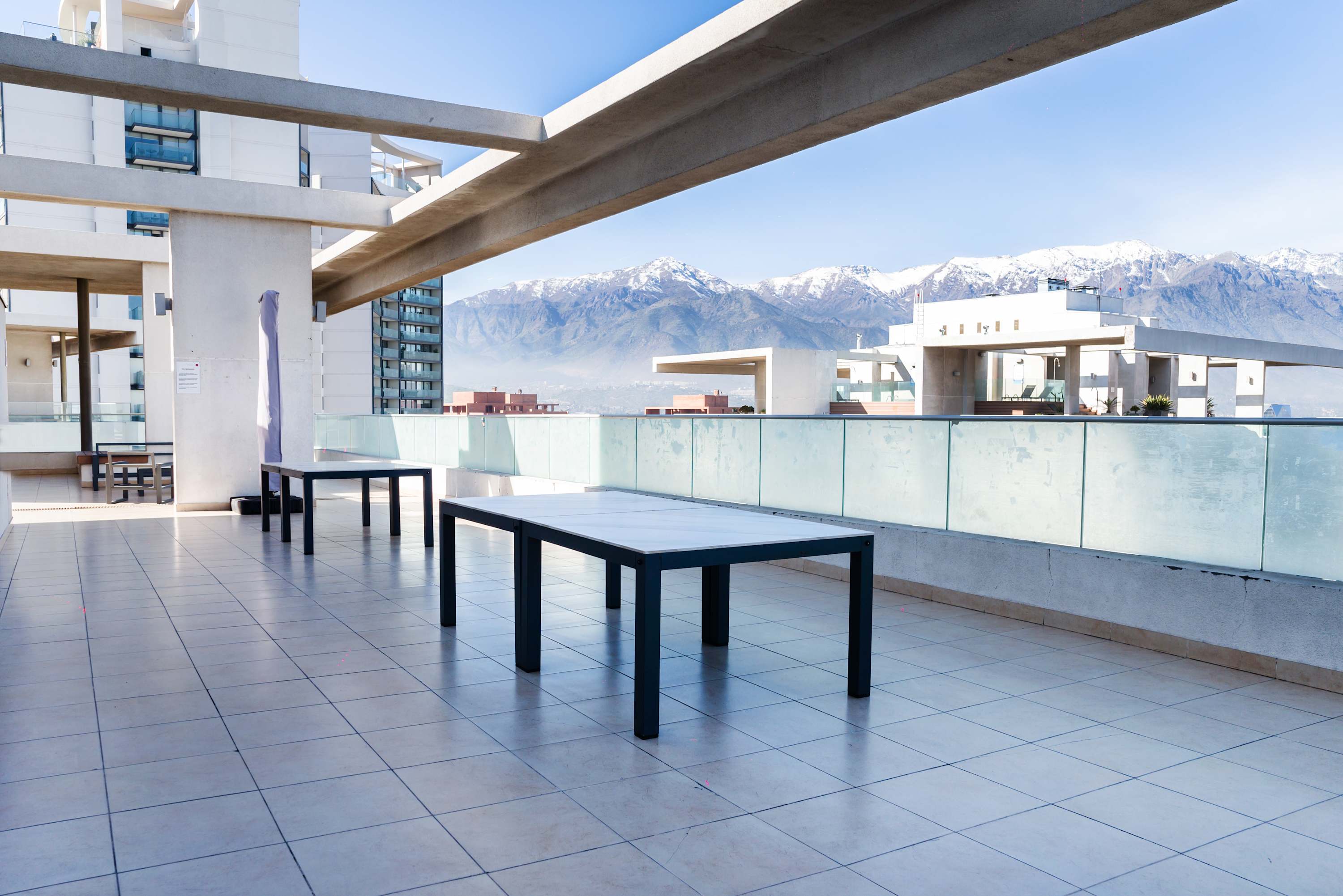 Enjoy breathtaking mountain views from the spacious terrace, perfect for relaxation and social gatherings. (Common Area)