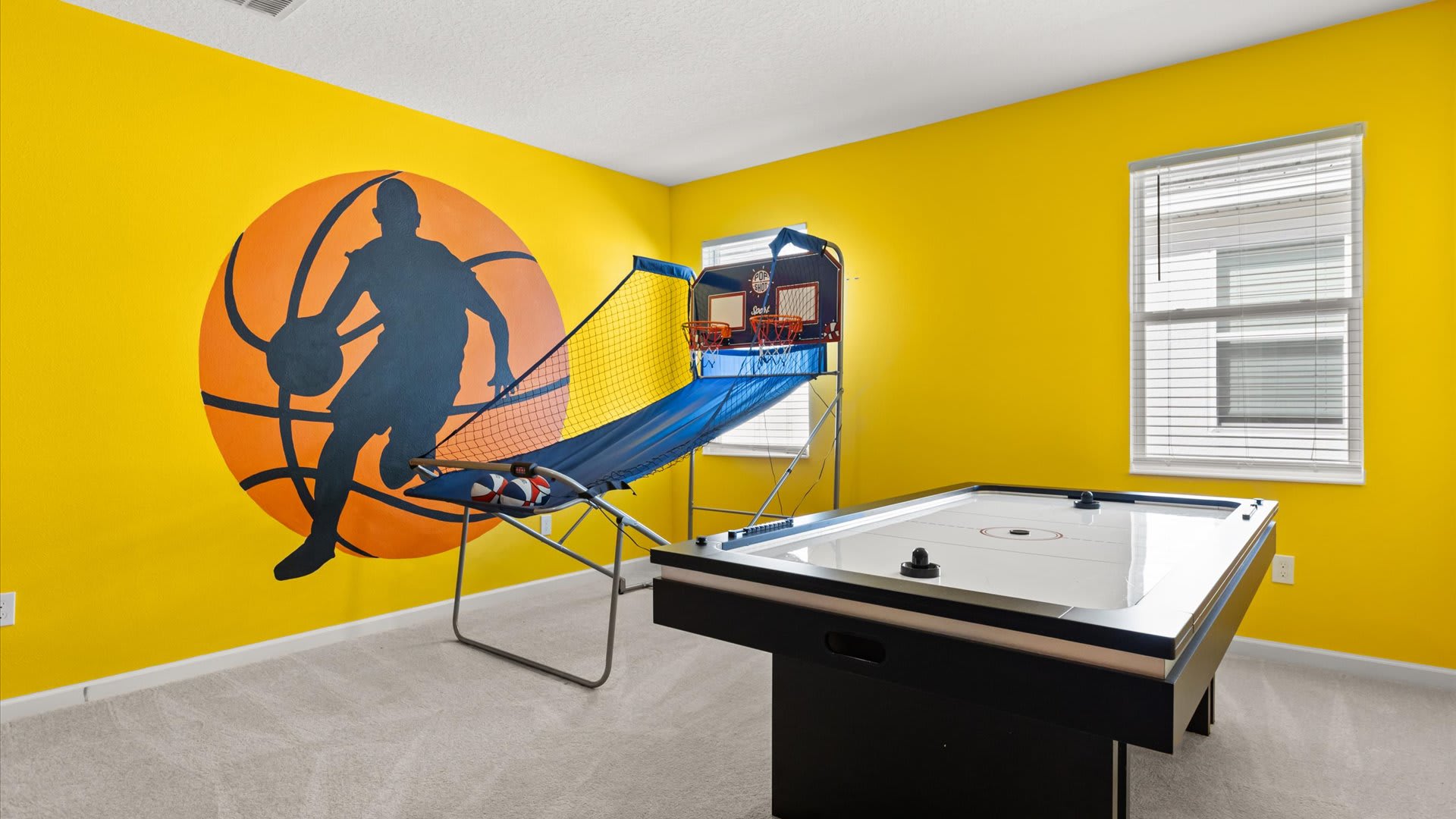 Games Room: Enjoy endless fun with a private theatre setup, arcade games, and air hockey — entertainment for all ages under one roof!