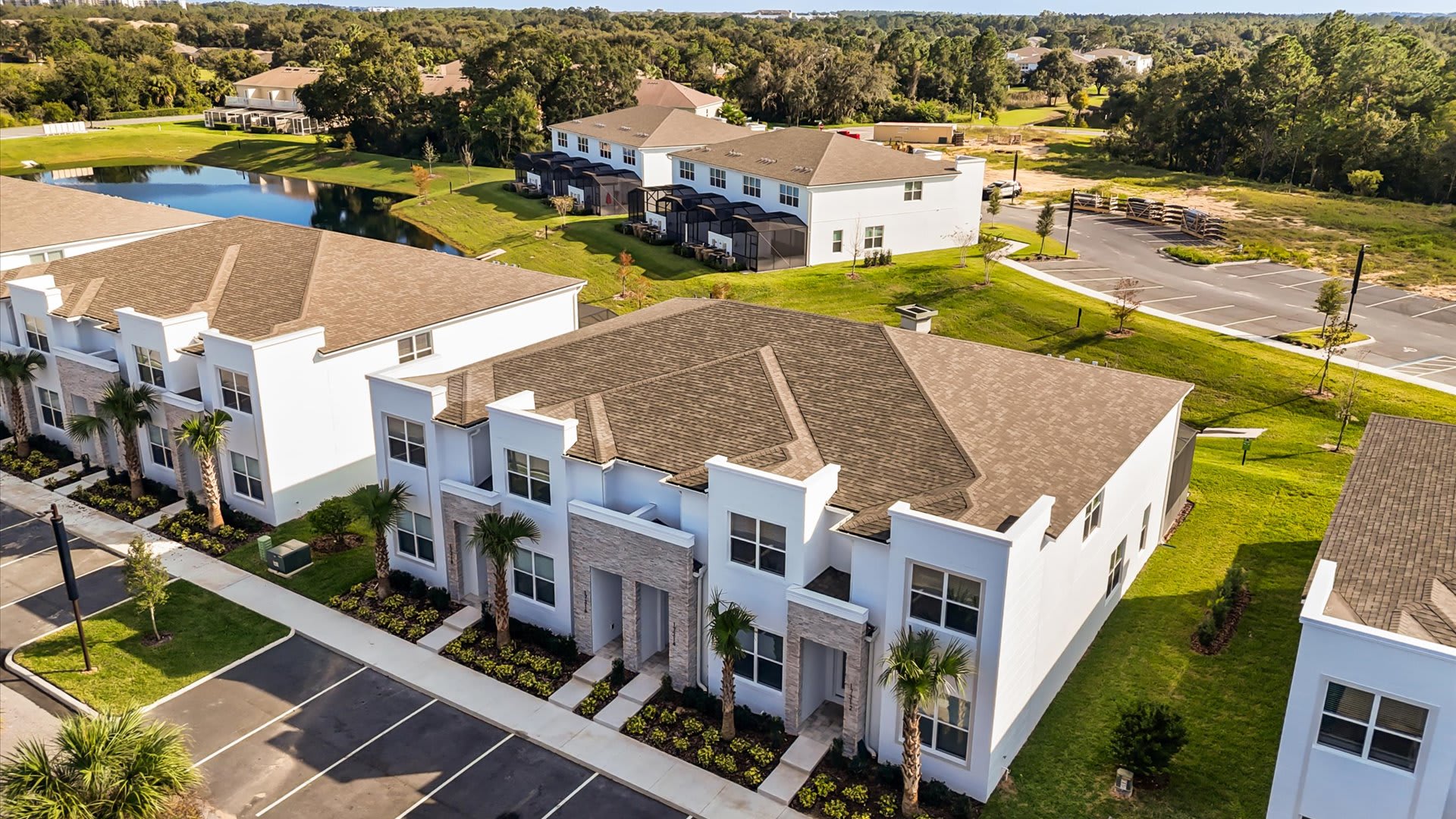 Ariel view of the property and parking bays