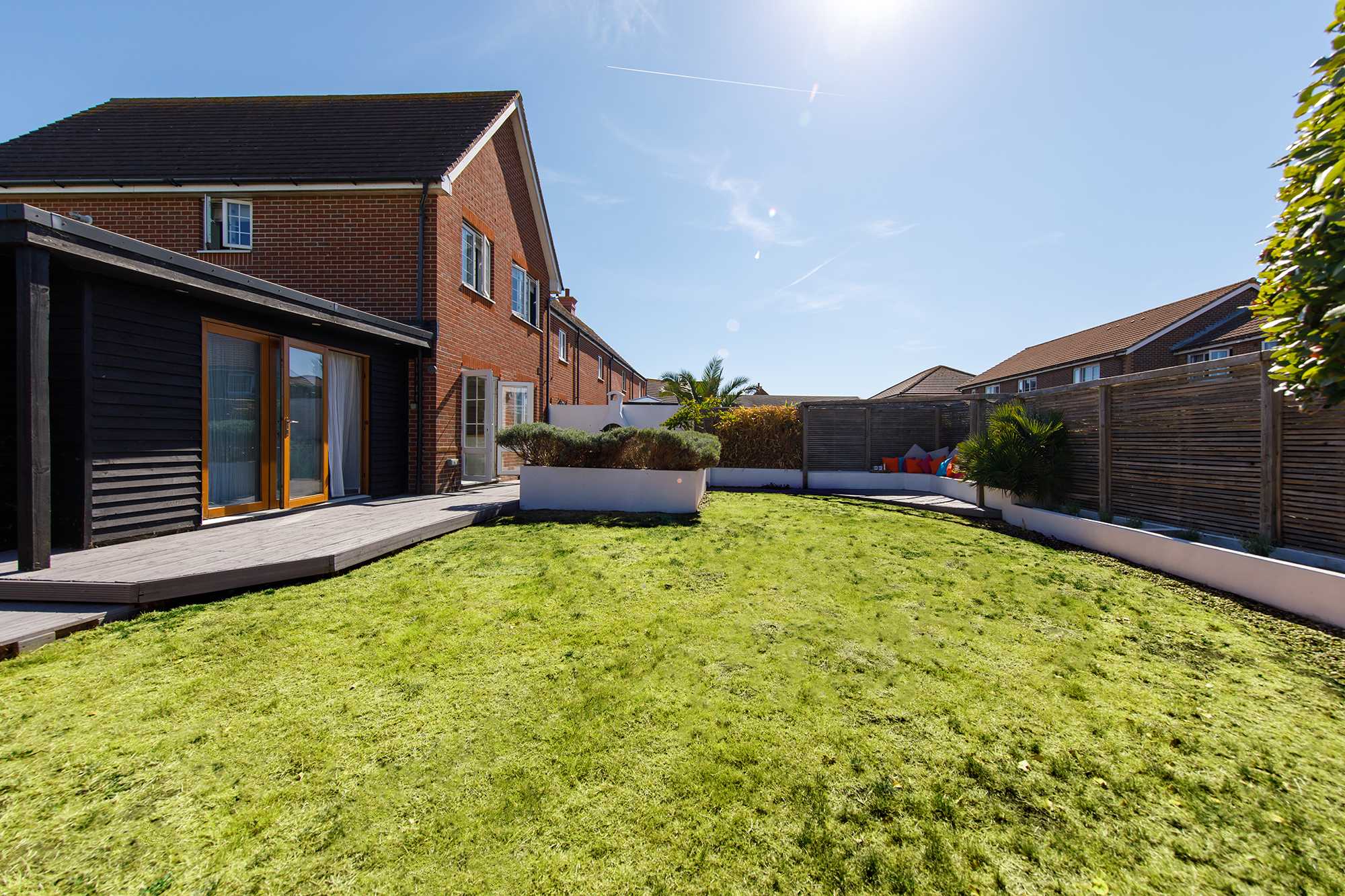 The garden is spacious and the perfect place for children to play and adults to relax.