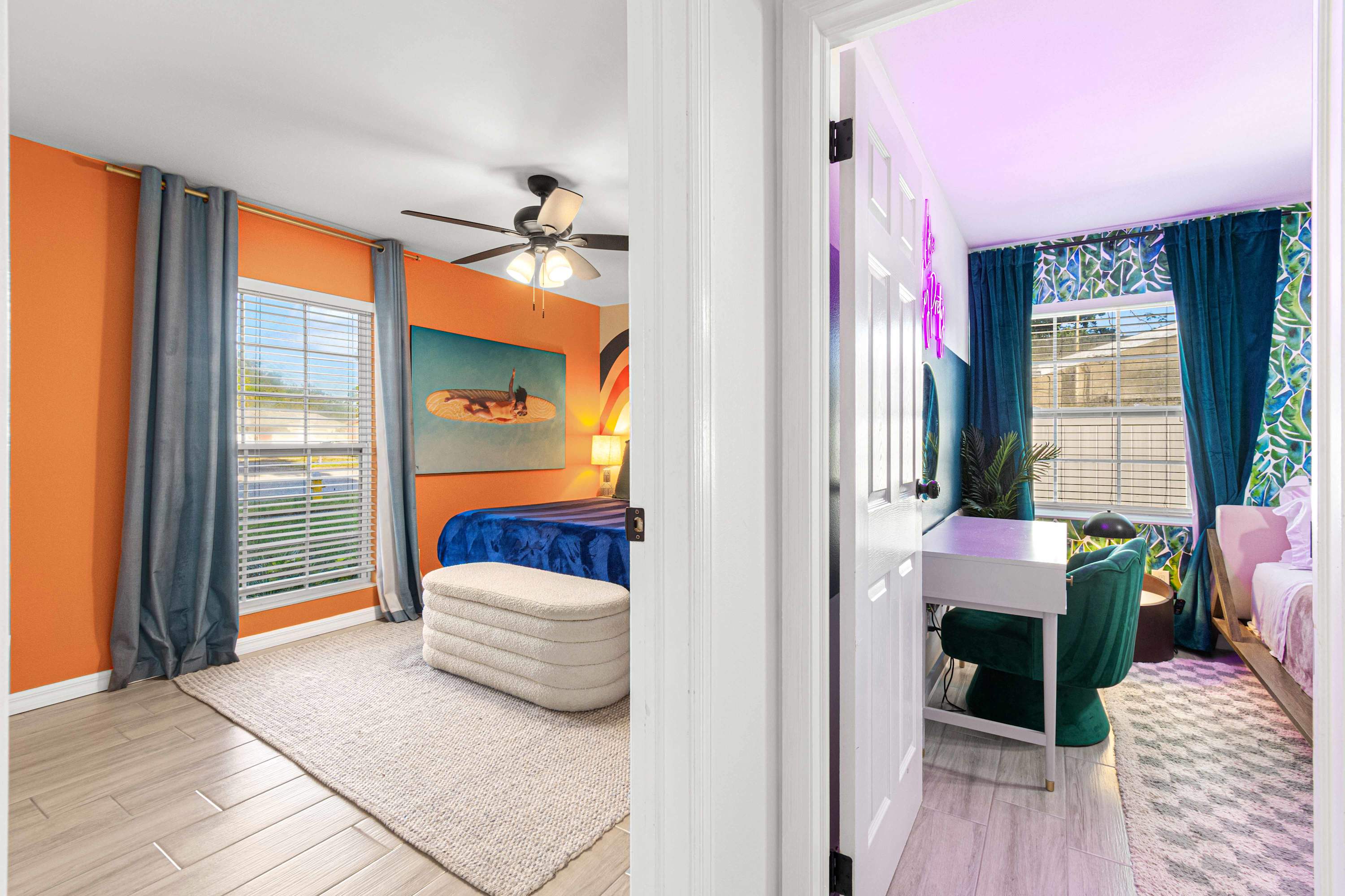 The two king rooms - Orange and Blue