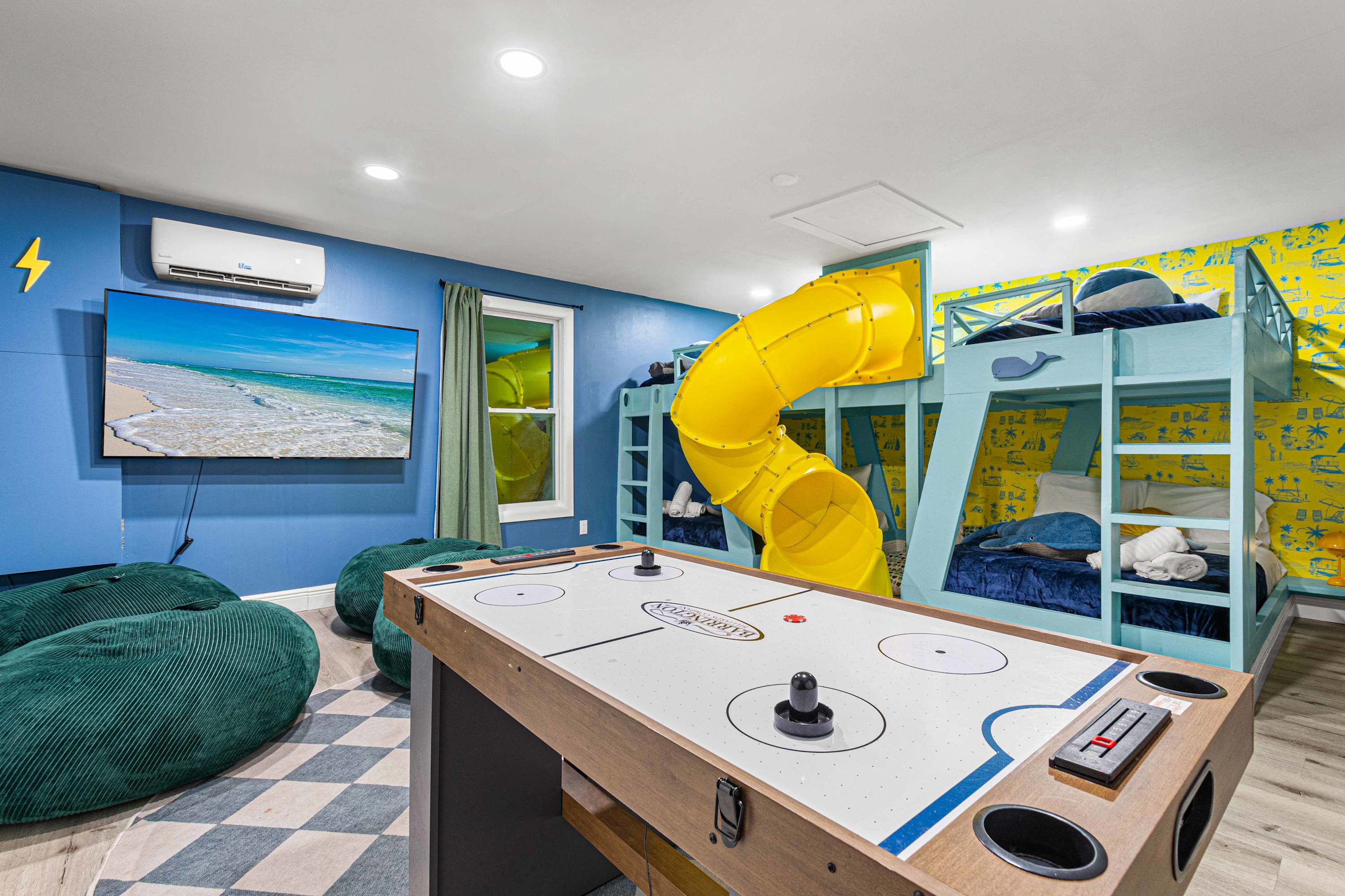 Kids air hockey table
