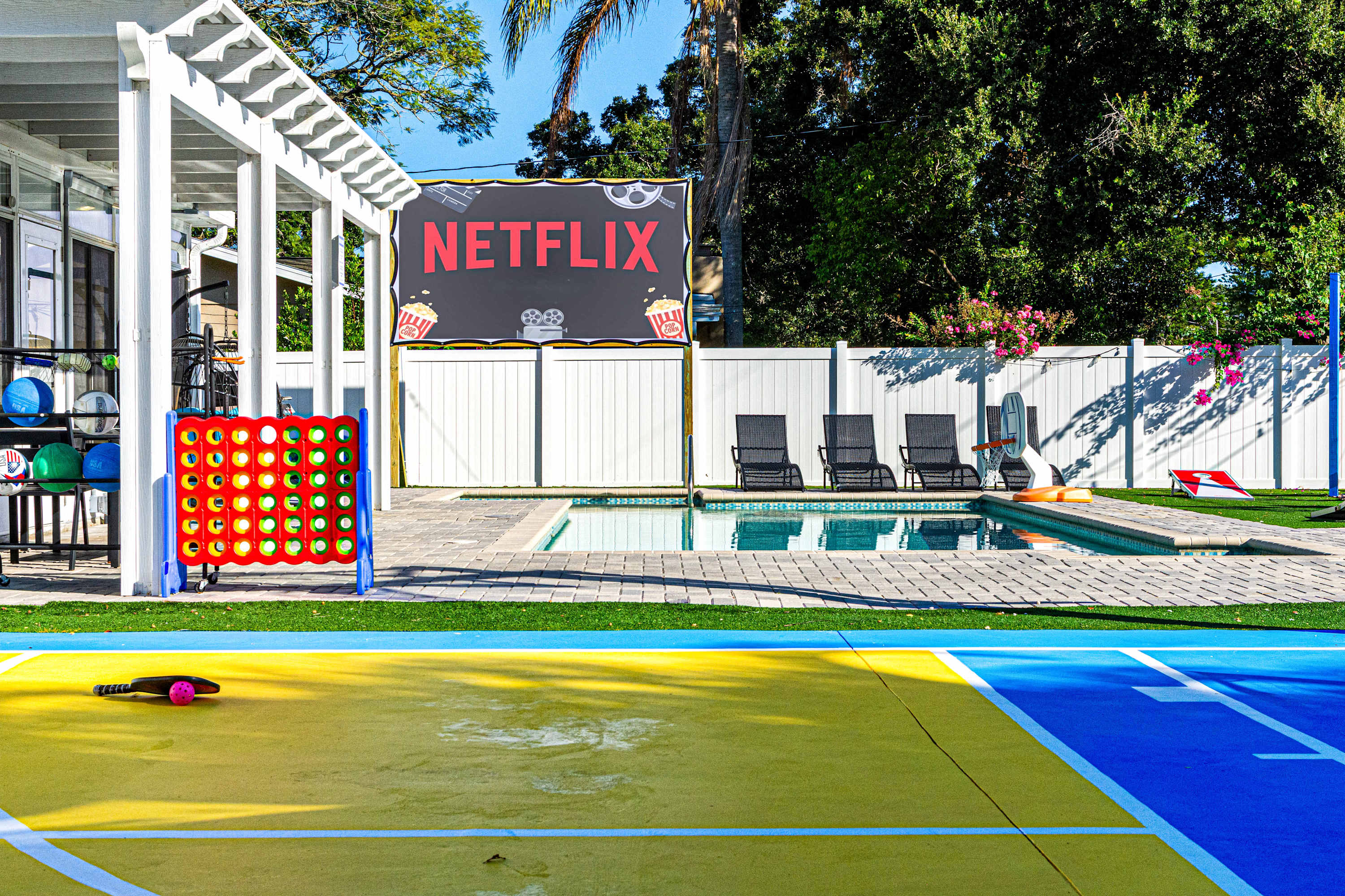 Basketball and pickleball court