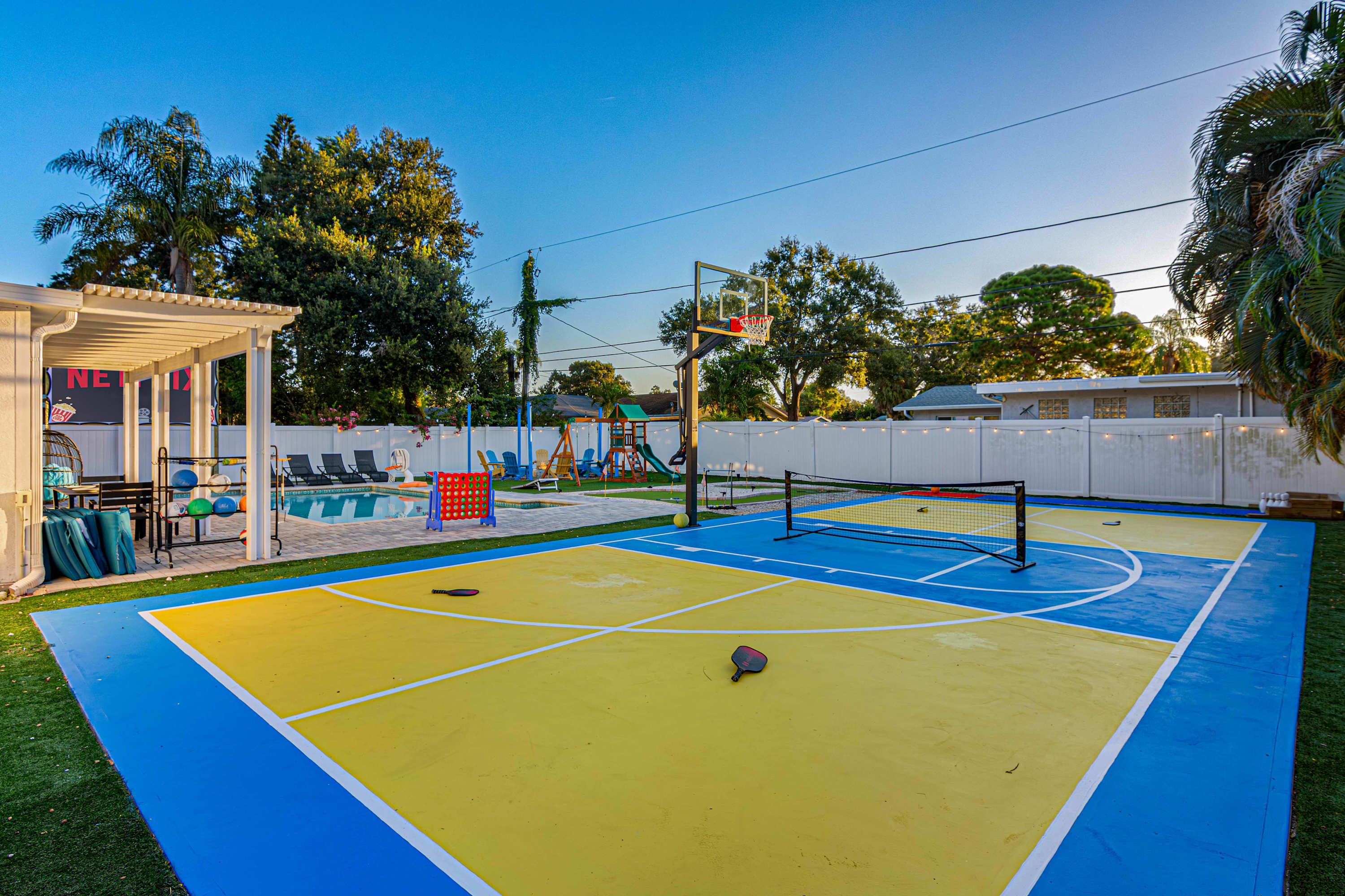 Basketball and pickleball court