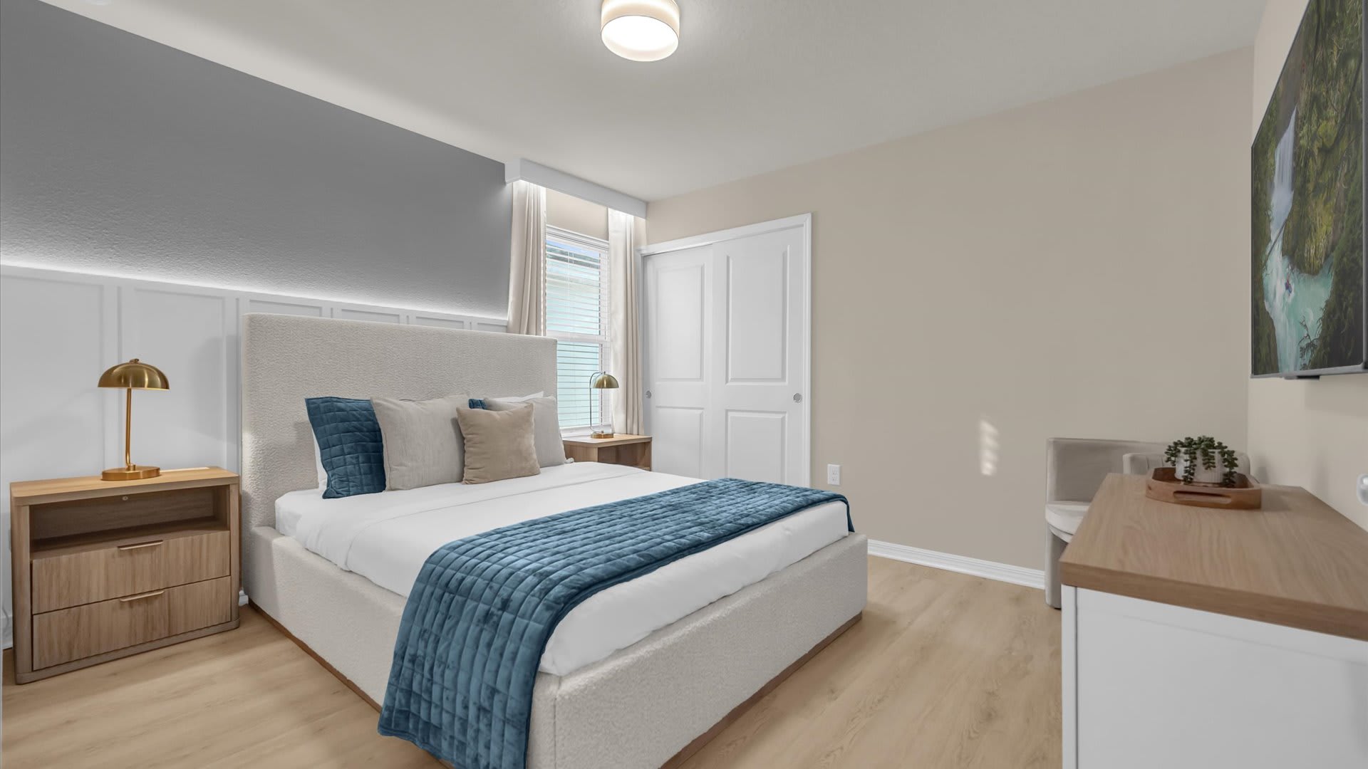 Luxury Queen Bedroom with smart TV and en-suite bathroom