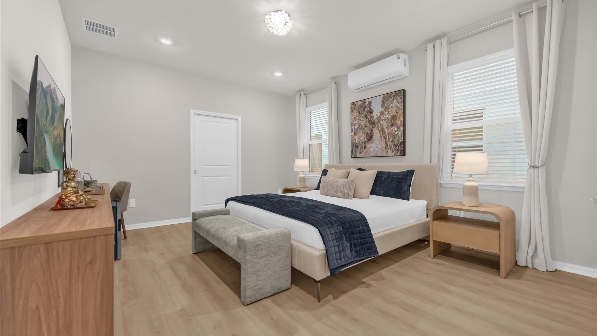 Queen Bedroom Suite with Modern Decor and En-suite Bathroom