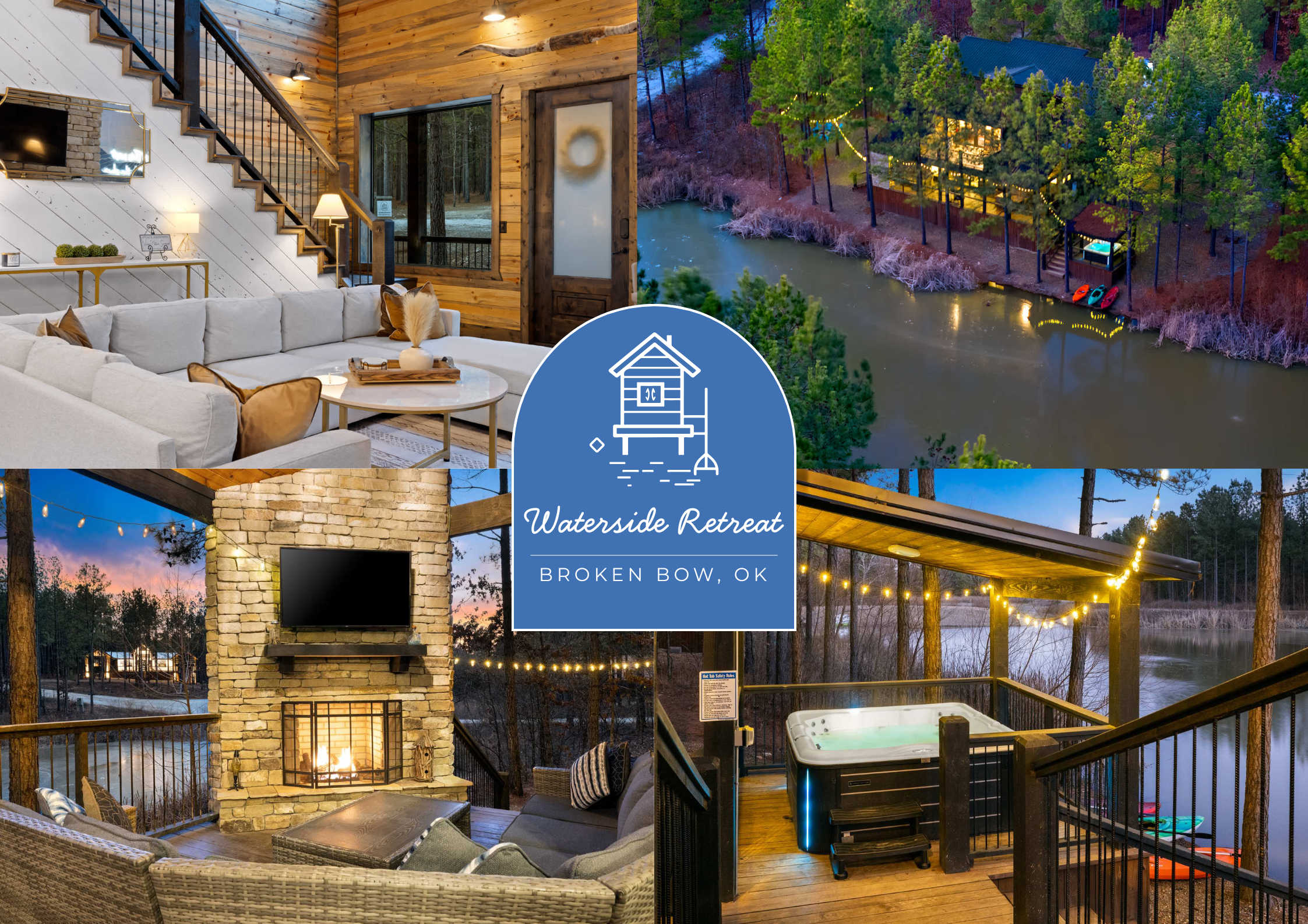 The Waterside Retreat: Hot Tub, Kayaks, EV Charger — Broken Bow, OK — vacation rental