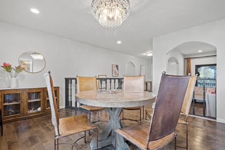 Cozy dining room designed for comfort