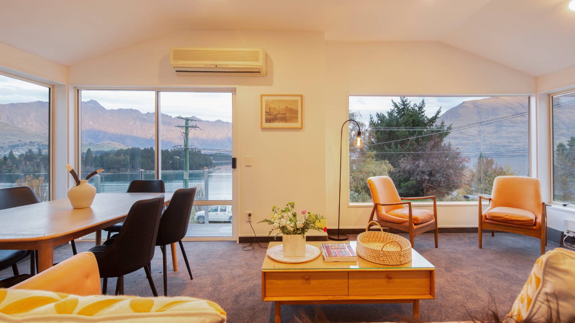 Spacious lounge and dining area with stunning views - NZ luxury travel