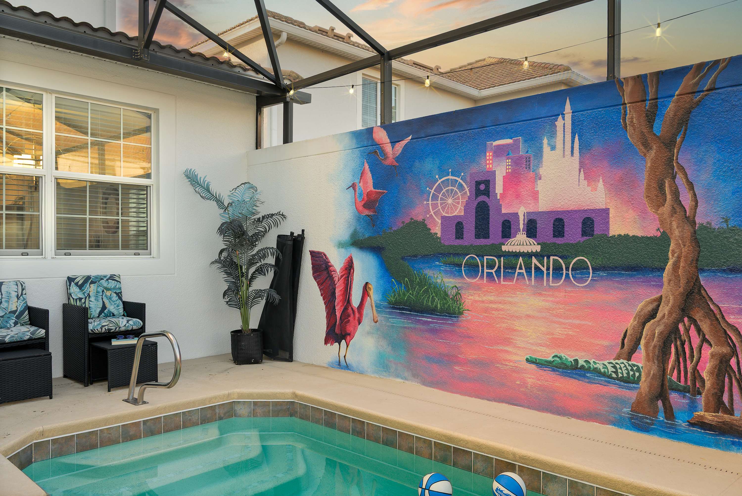 Free waterpark, private heated pool near Disney