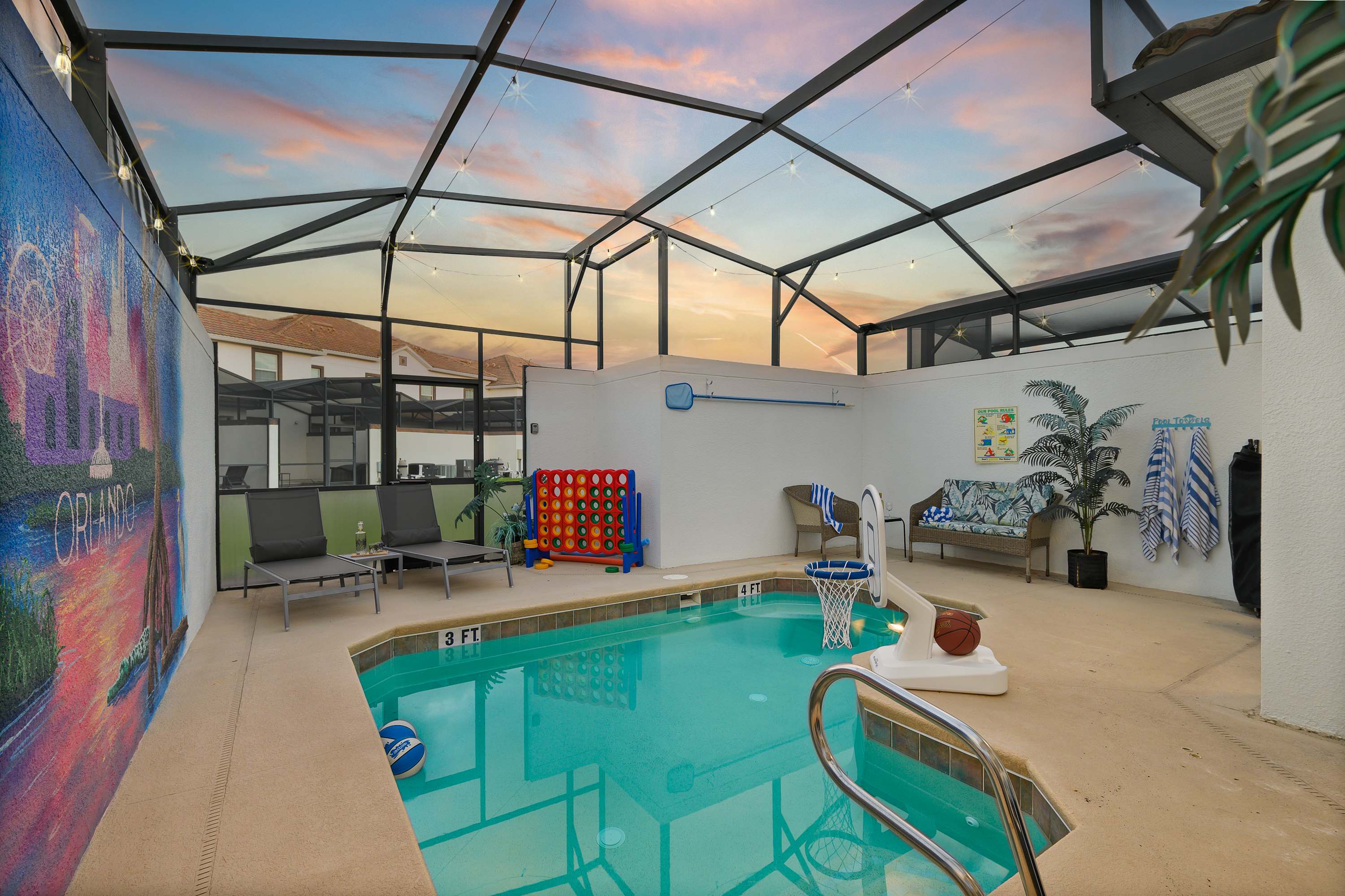 Free waterpark, private heated pool near Disney