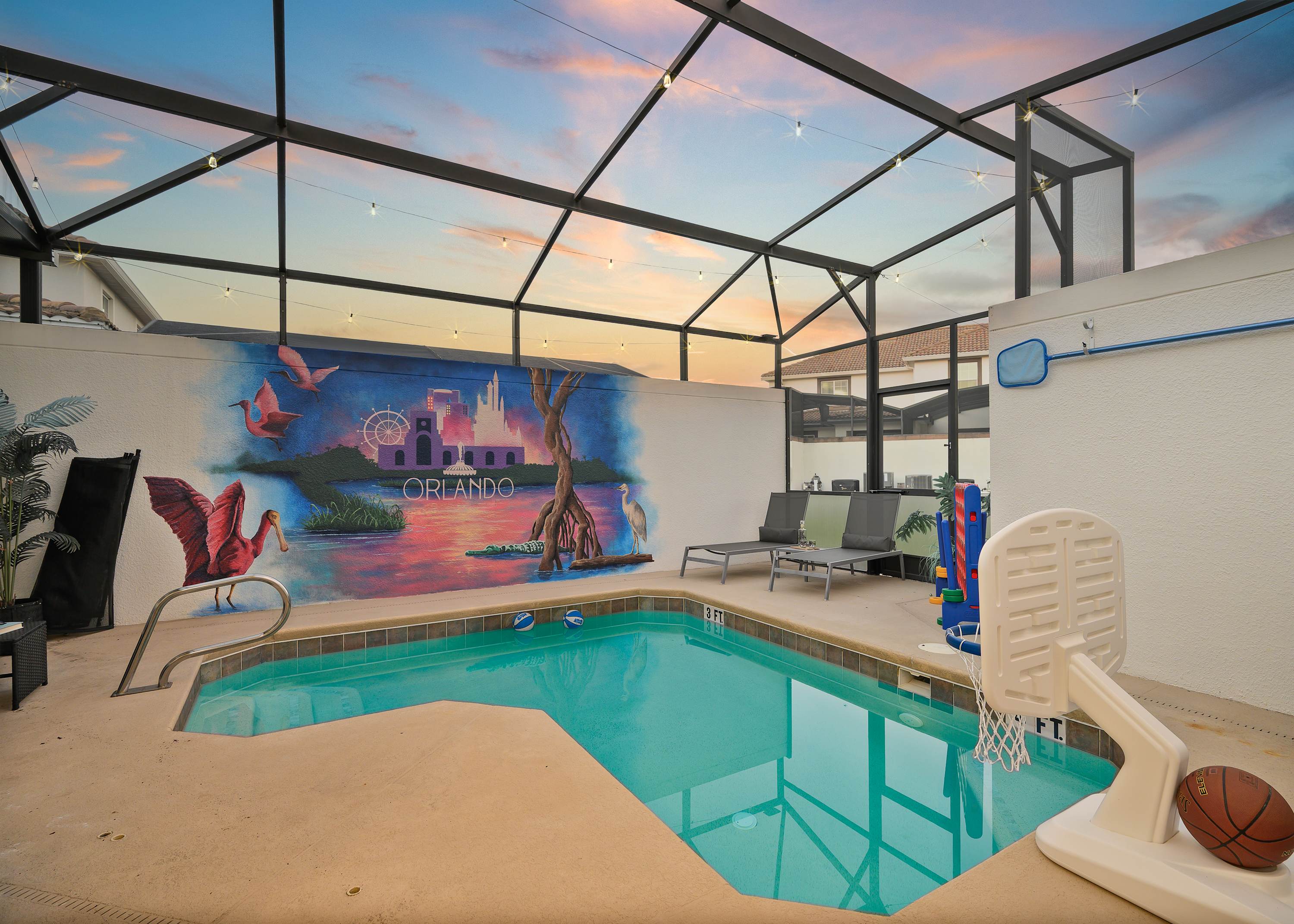 Free waterpark, private heated pool near Disney