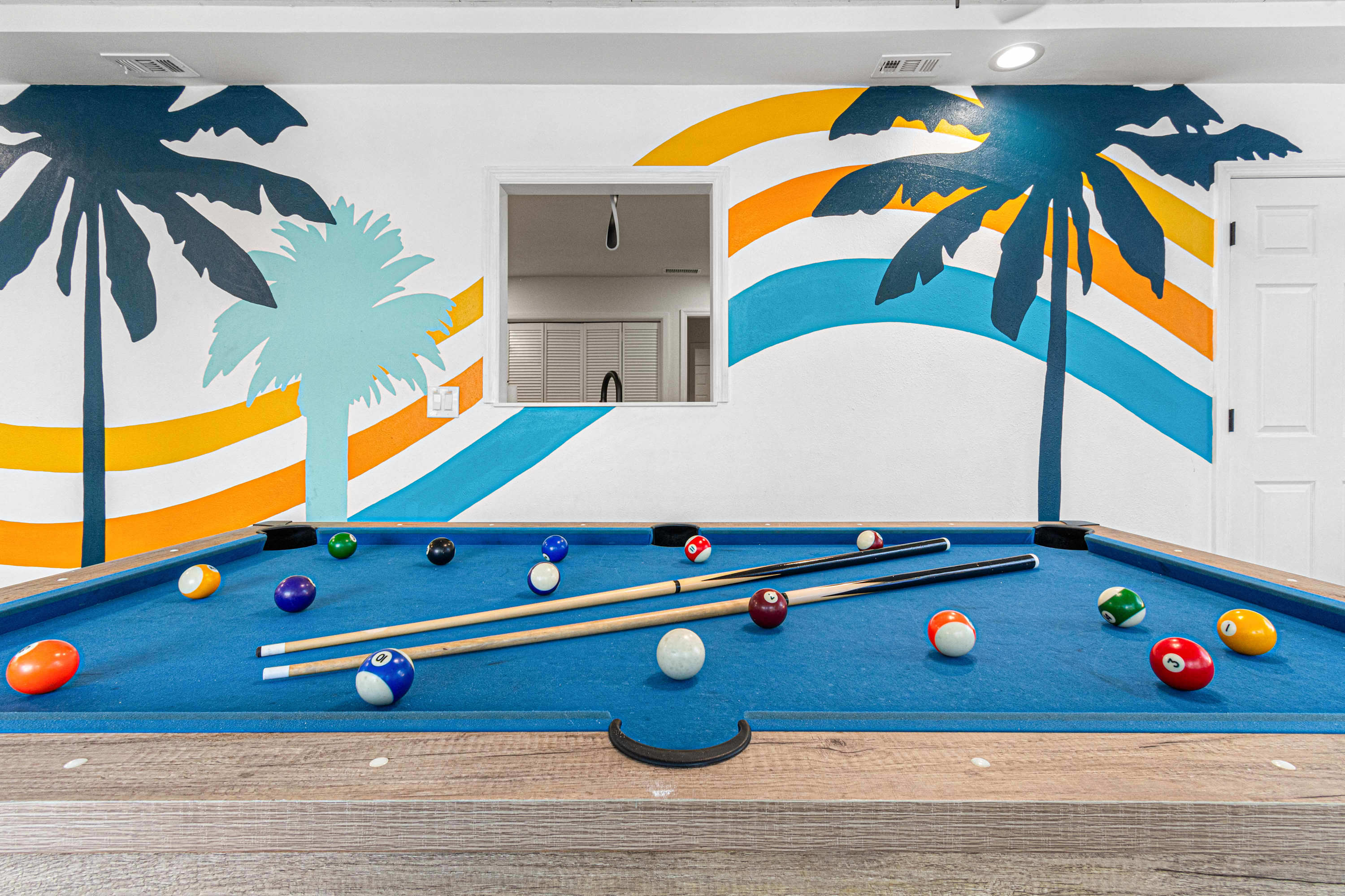 Pool table in the game room