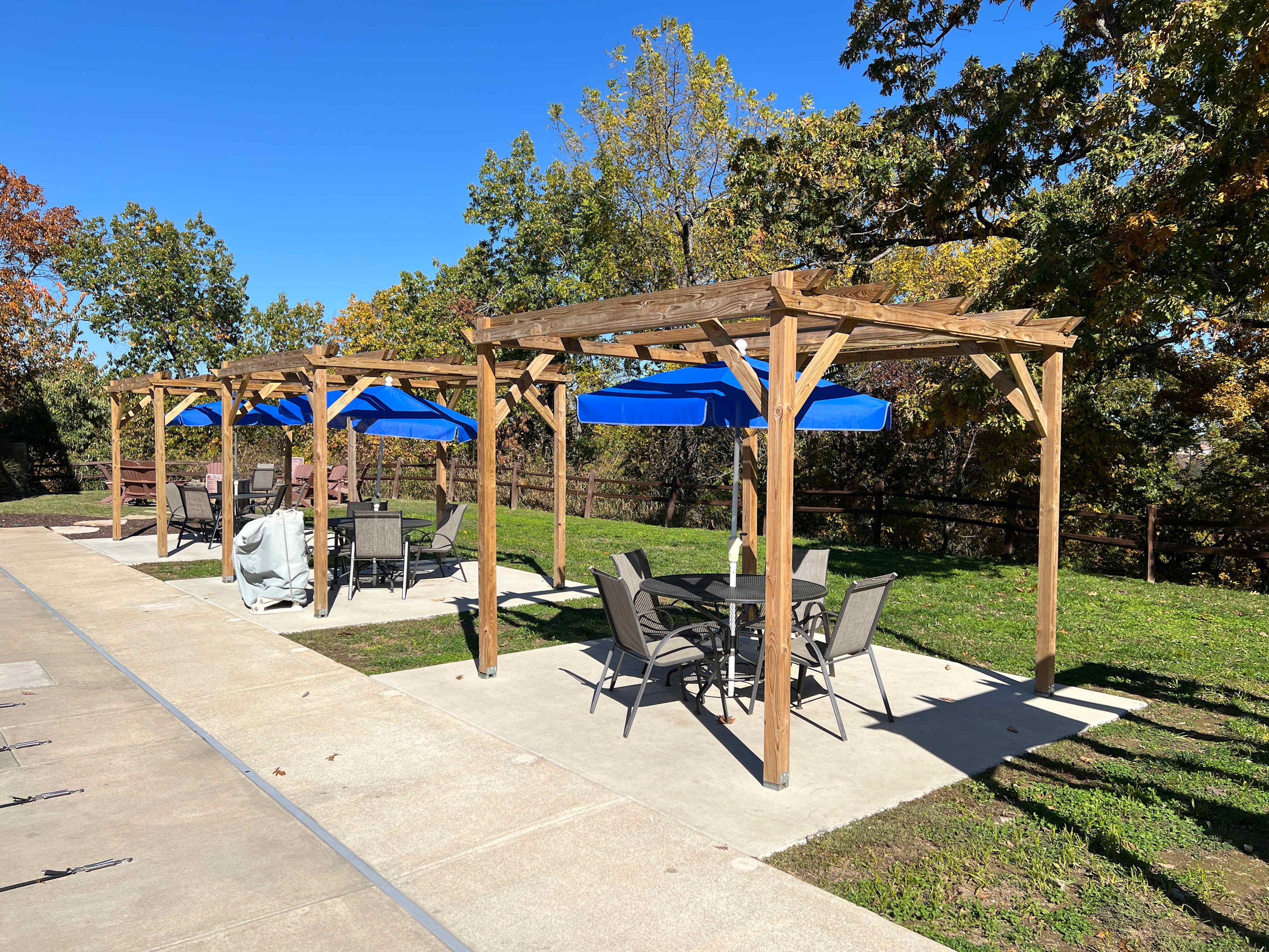 Beautiful gazebos with tables and chairs