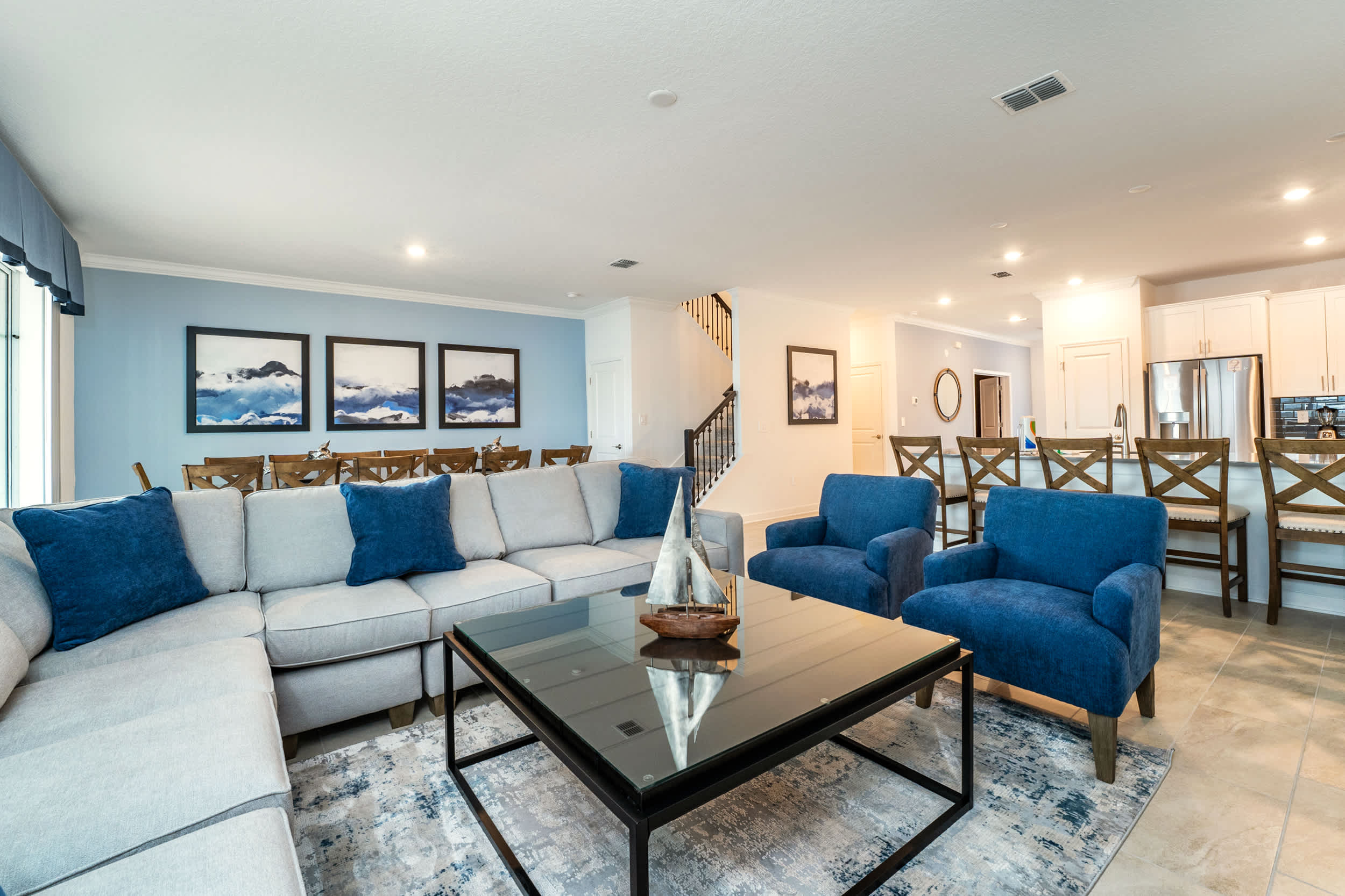 Elegant living space with plush seating and chic decor, perfect for entertaining or unwinding in style.