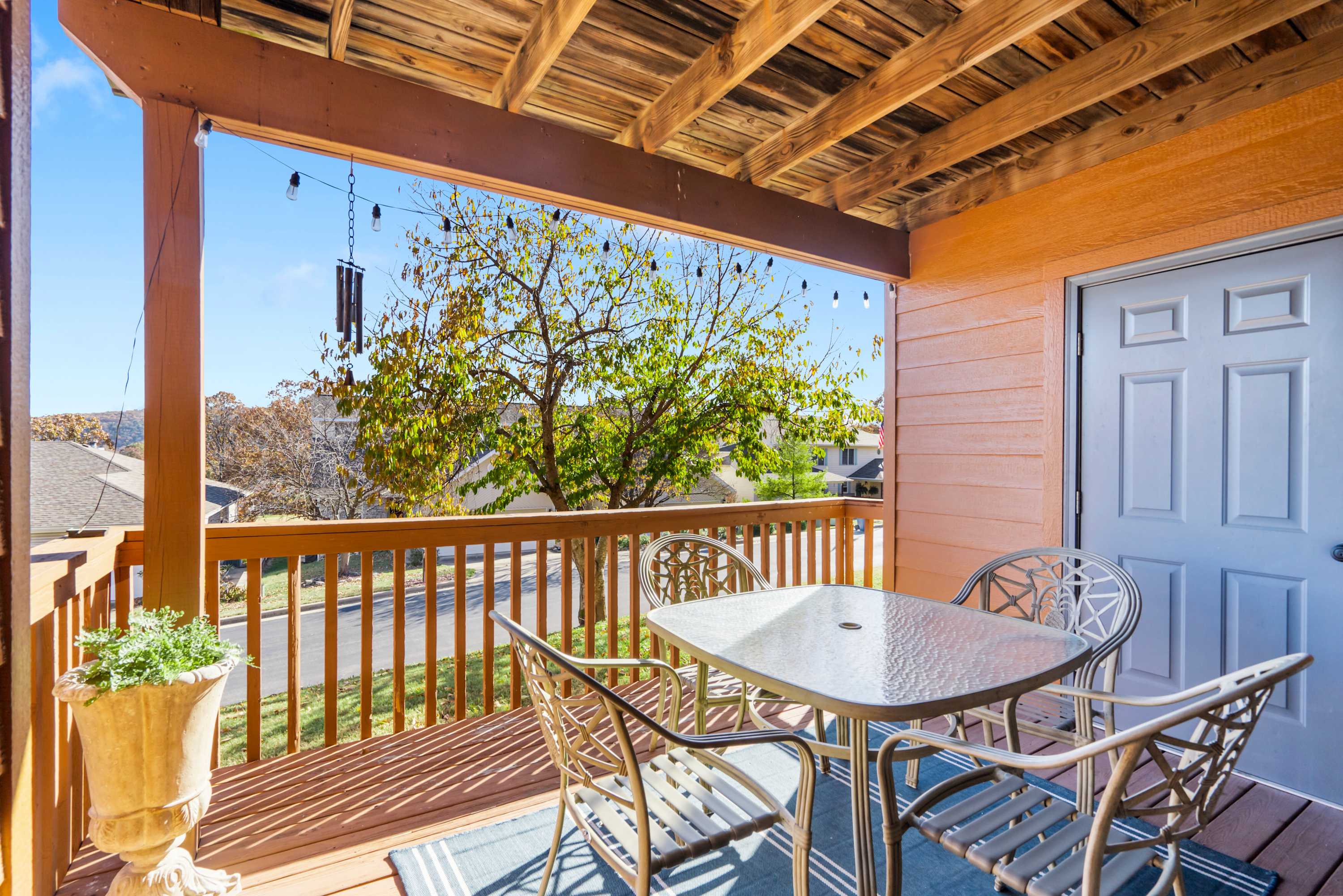 Lounge the day away or dine alfresco on the breezy deck​