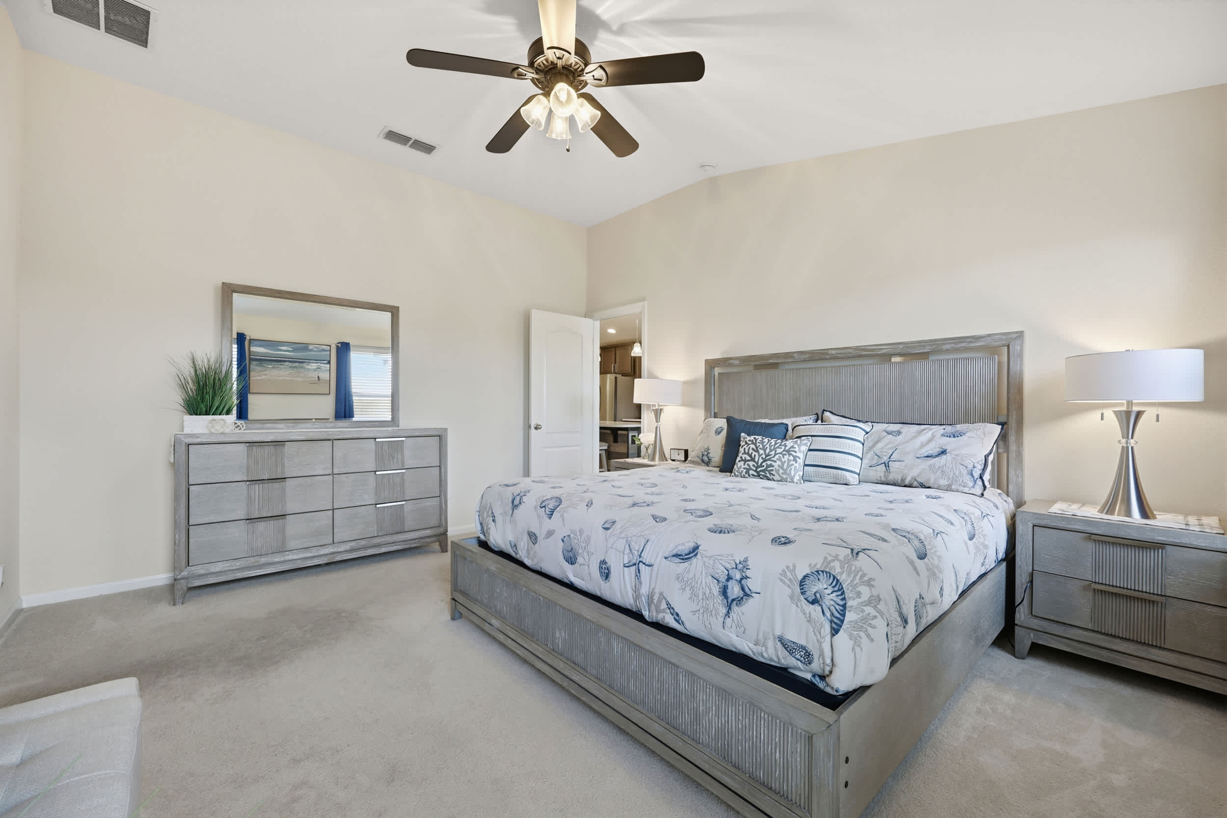 Relax, stream, and recharge in your queen suite