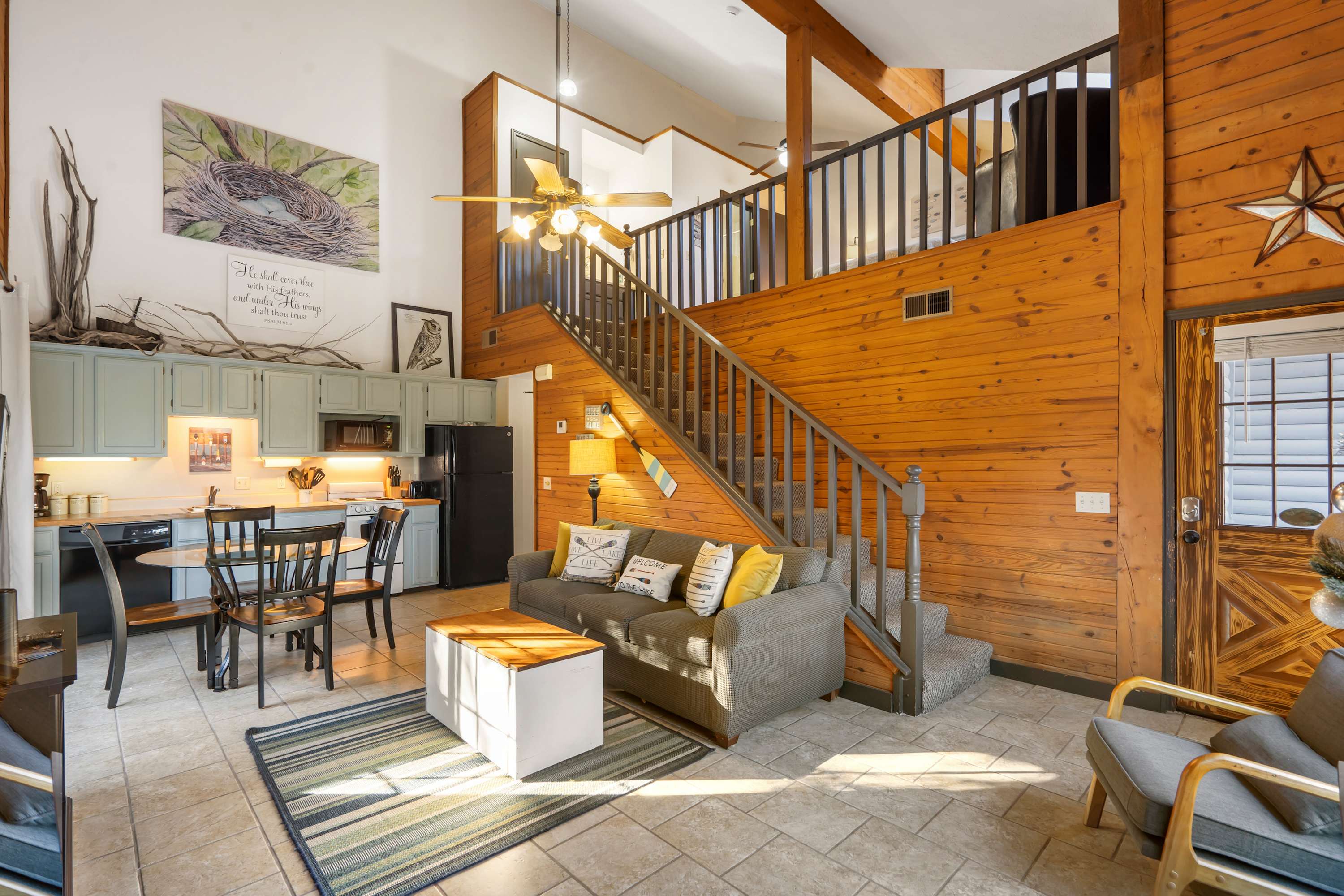 Curl up in the inviting living room & enjoy a movie night at home​