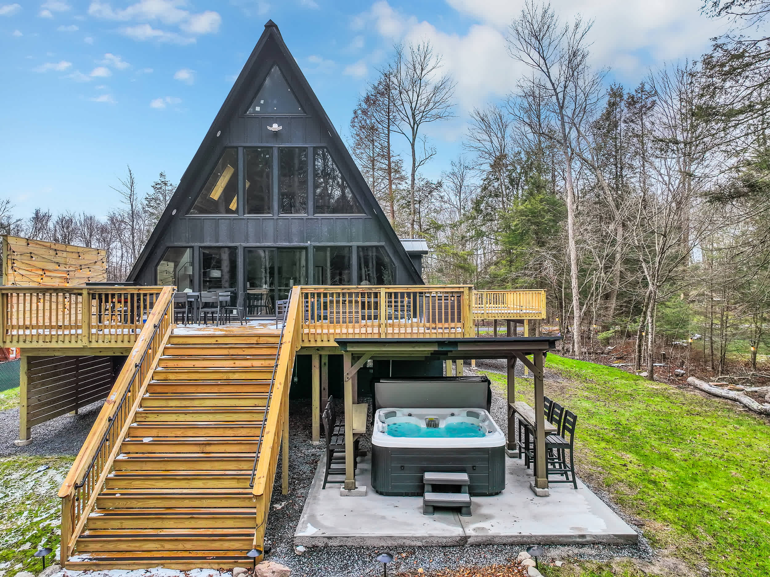 A-Frame Cabin | Hot Tub | Theater & Game Lounge