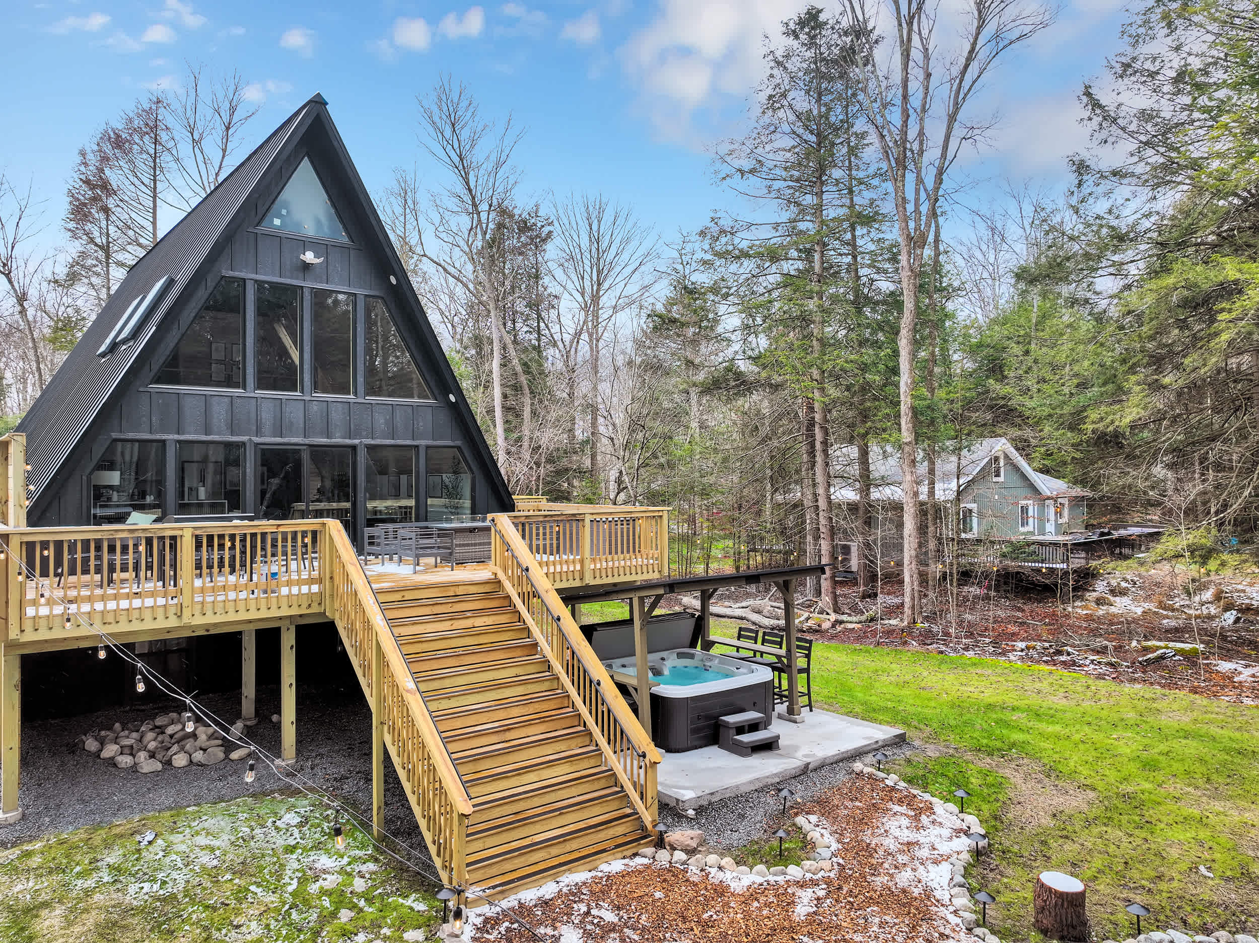 A-Frame Cabin | Hot Tub | Theater & Game Lounge