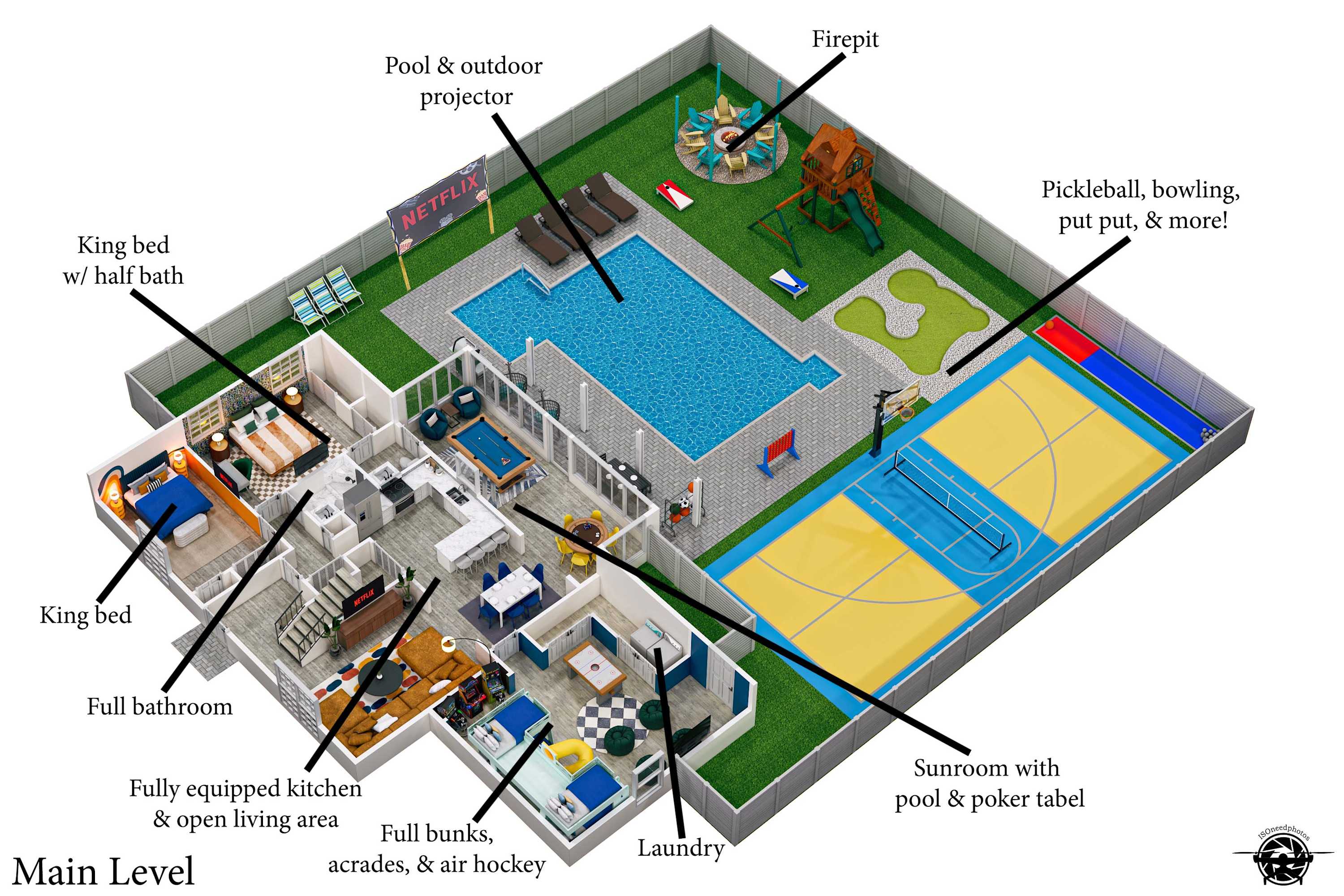 Outdoor Floor Plan 3D Model