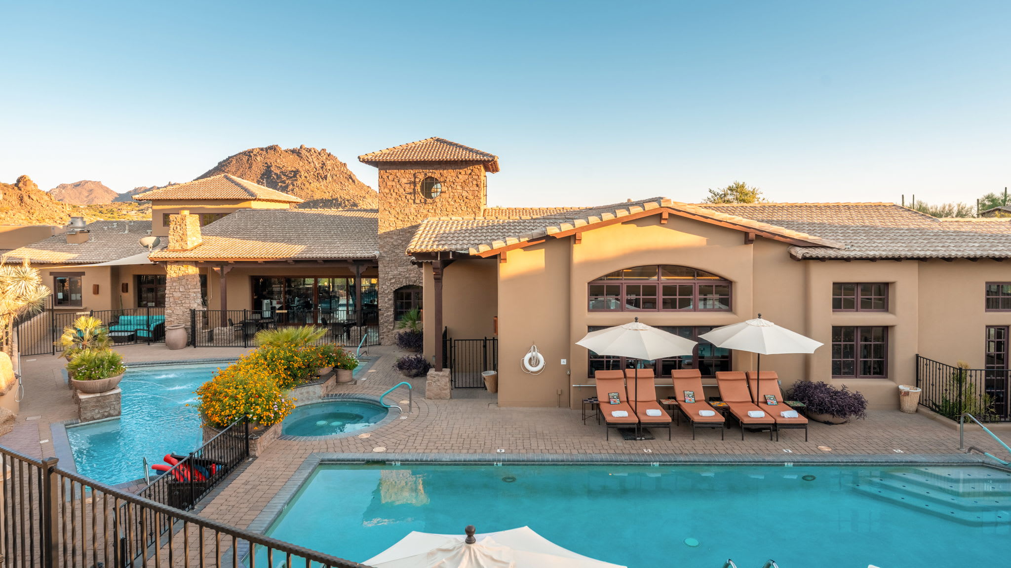 Clubhouse Pools | Rocks 101 in North Scottsdale, AZ by Luxus Vacation Properties