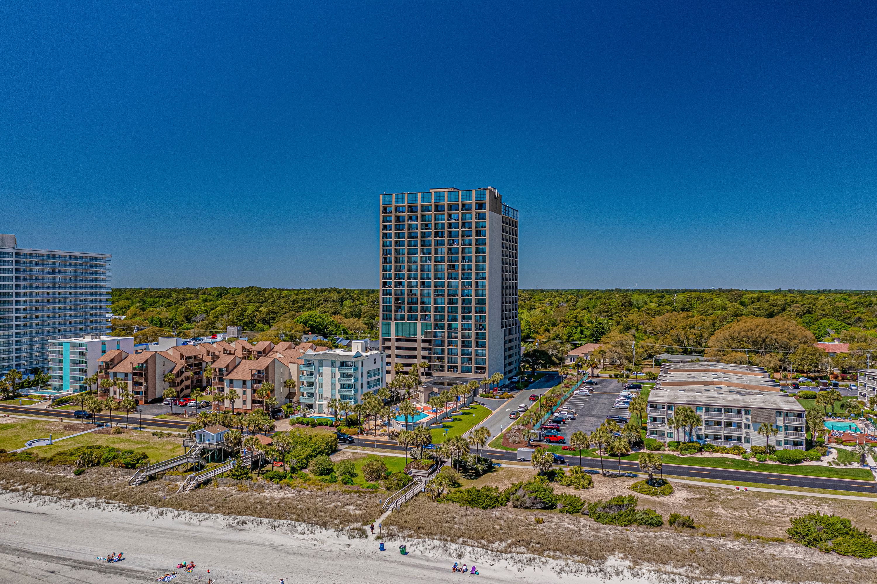 Aerial view of the oceanfront complex