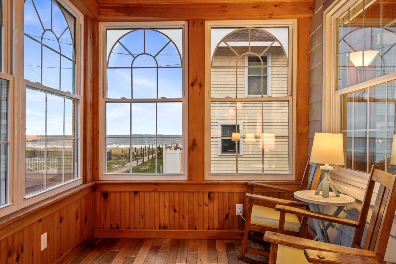 Sip morning coffee or an evening cocktail in the serene sunroom​
