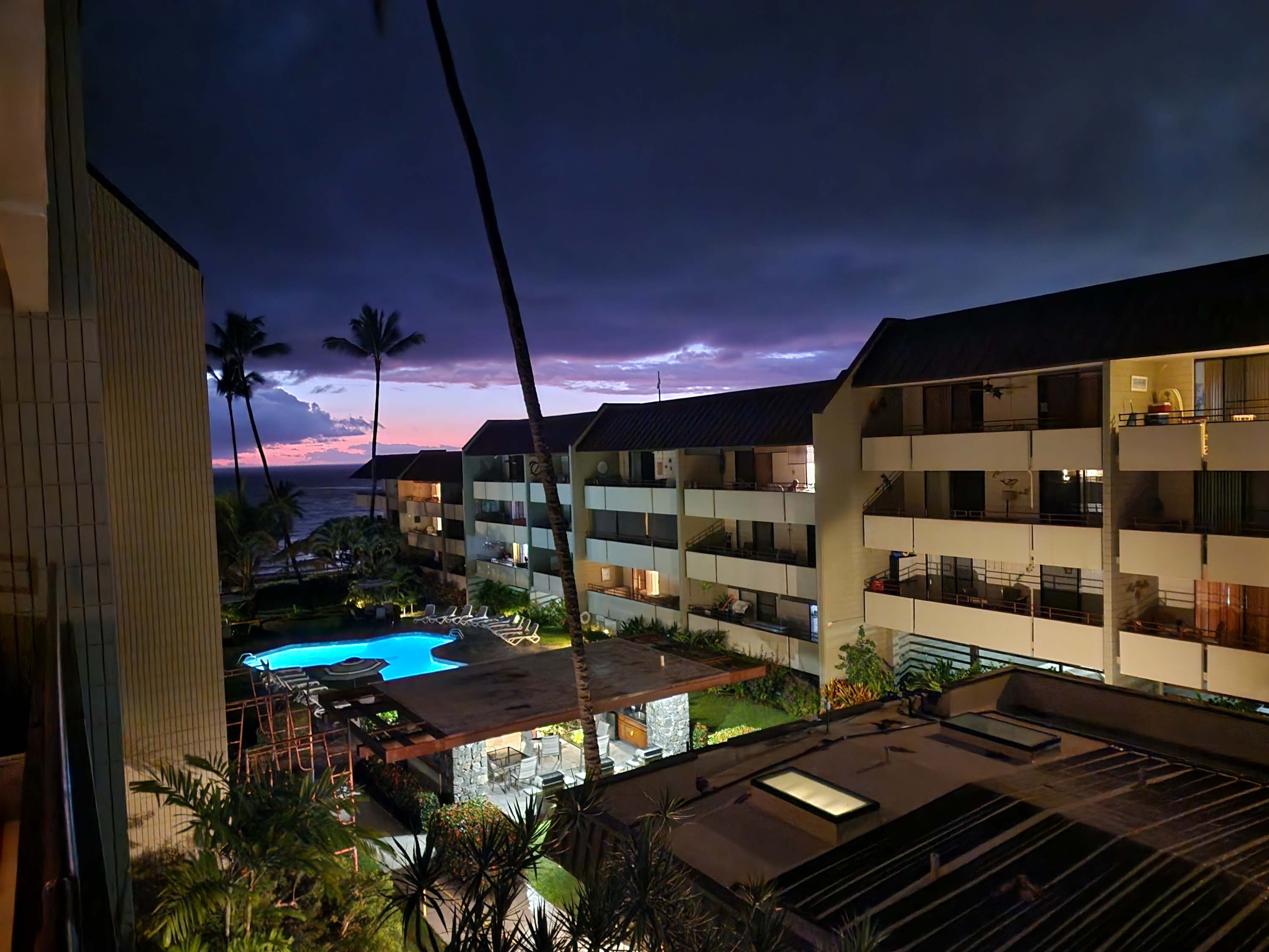 Gorgeous evening view from the lanai