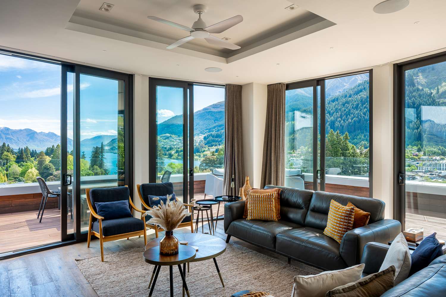 Sink into plush seating for ultimate relaxation in your luxury accommodation, Queenstown