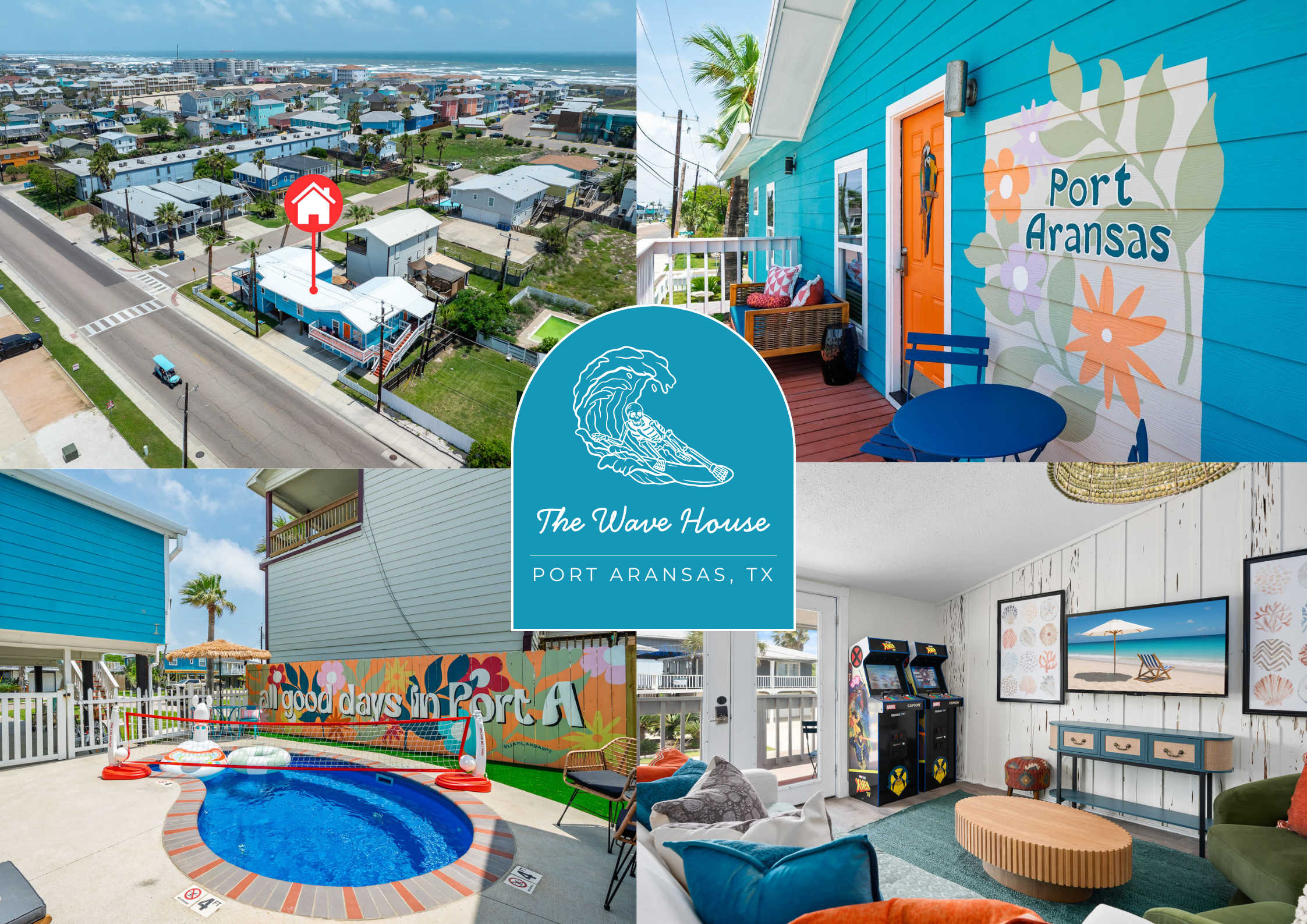 The Wave House: Sleeps 16~Pool~Hot Tub~Bikes — Port Aransas, TX — vacation rental