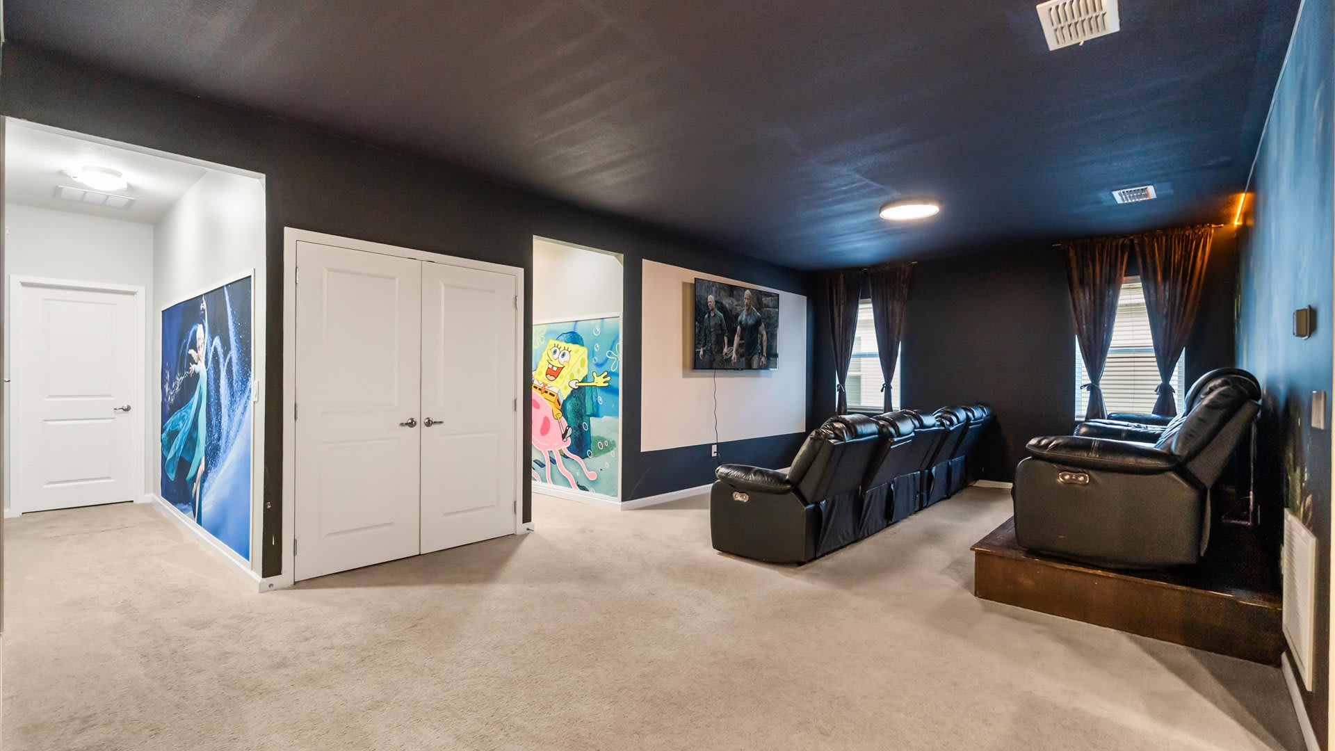 Private cinema with luxury recliners, surround sound, and a large screen — the ultimate movie night experience.