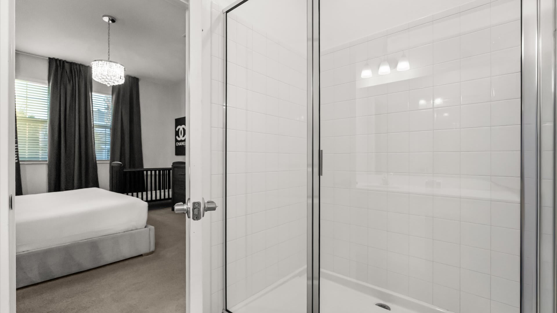 Standing shower in en-suite bathroom