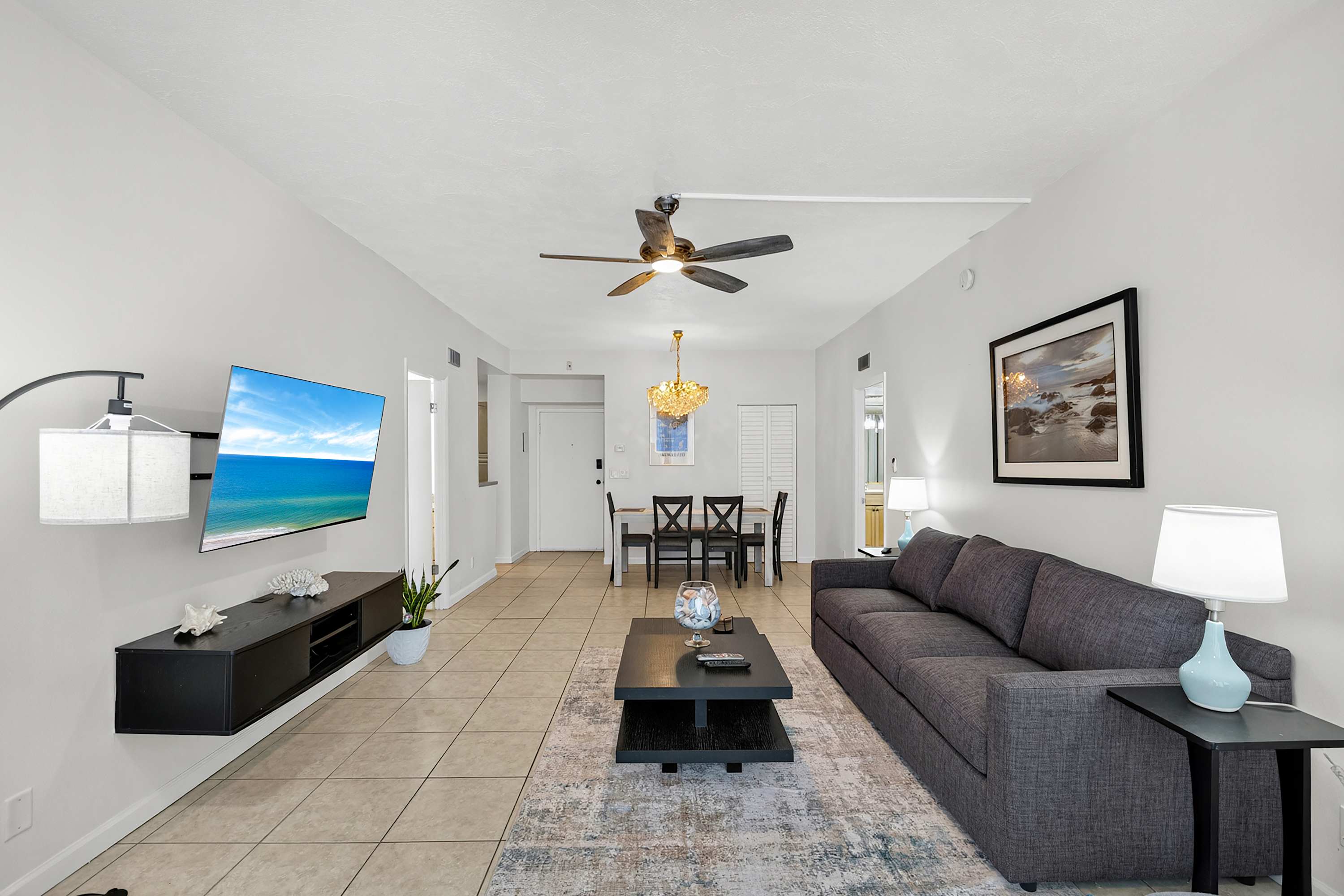 Updated 2-Bed Condo Steps from Beach