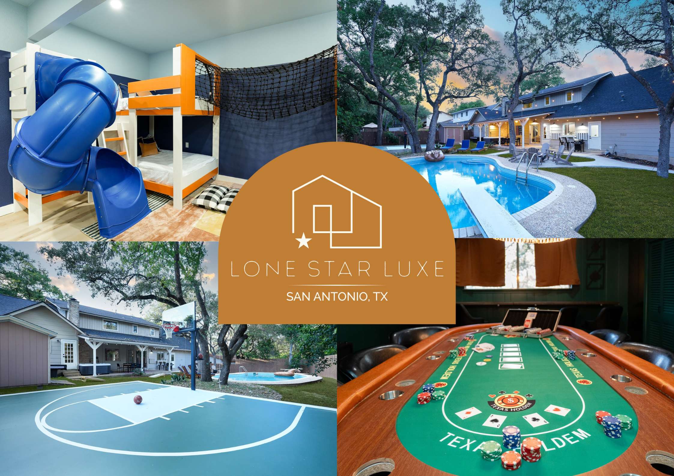 Lone Star Luxe: Pool, Indoor Slide & Sport Court! — San Antonio, TX — vacation rental