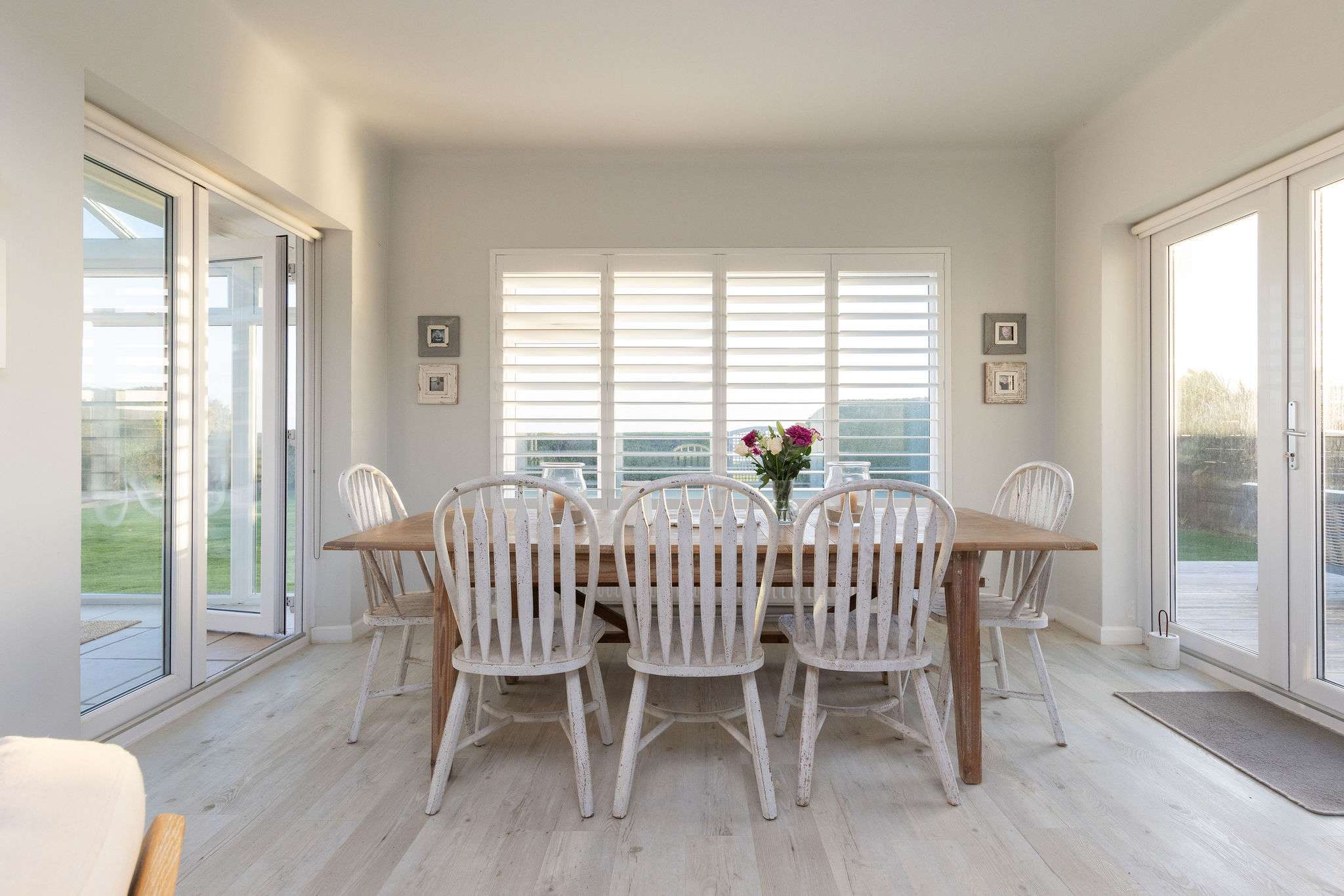 Bright dining area with garden access.