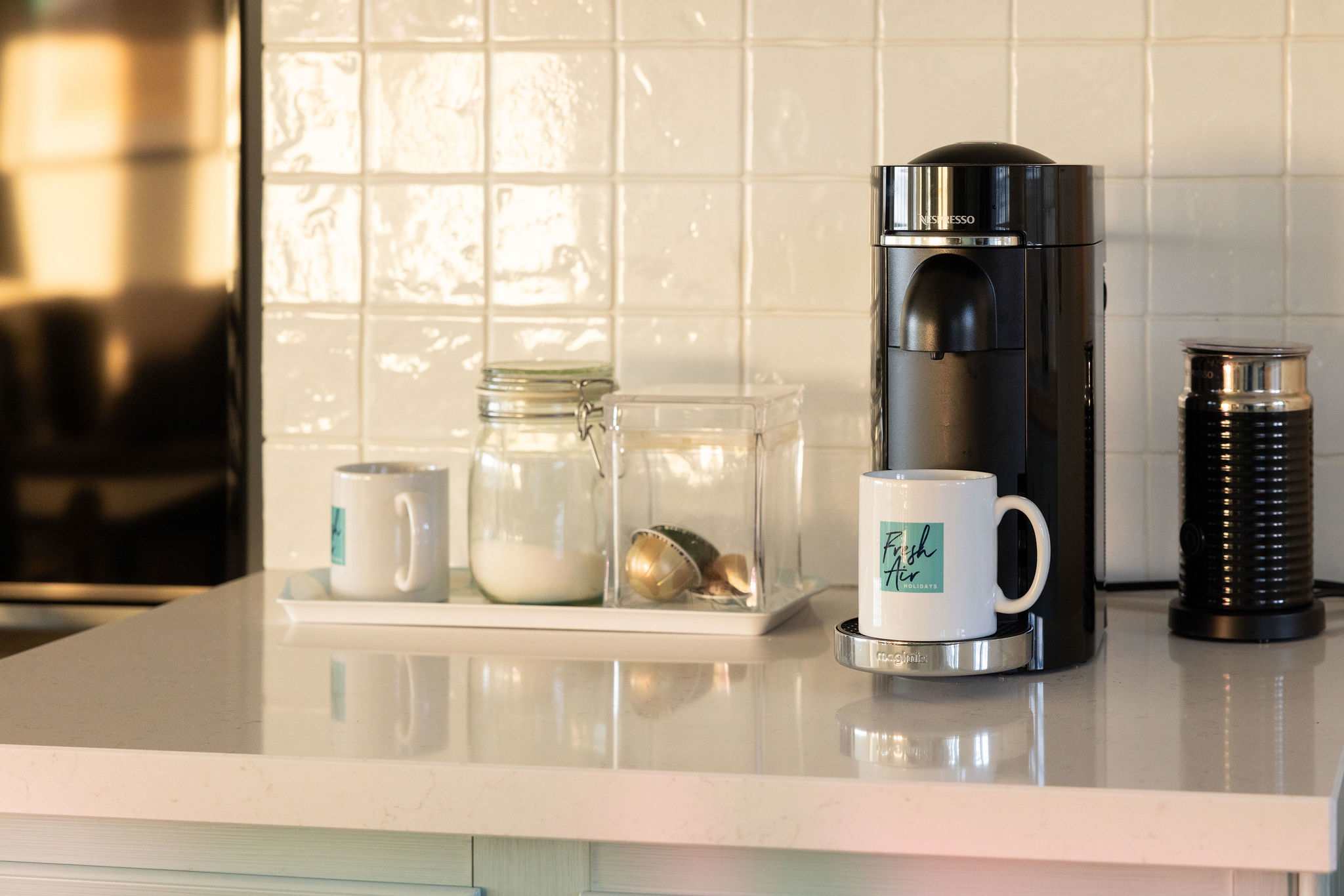 Nespresso virtuo coffee machine with a few pods to get you started!