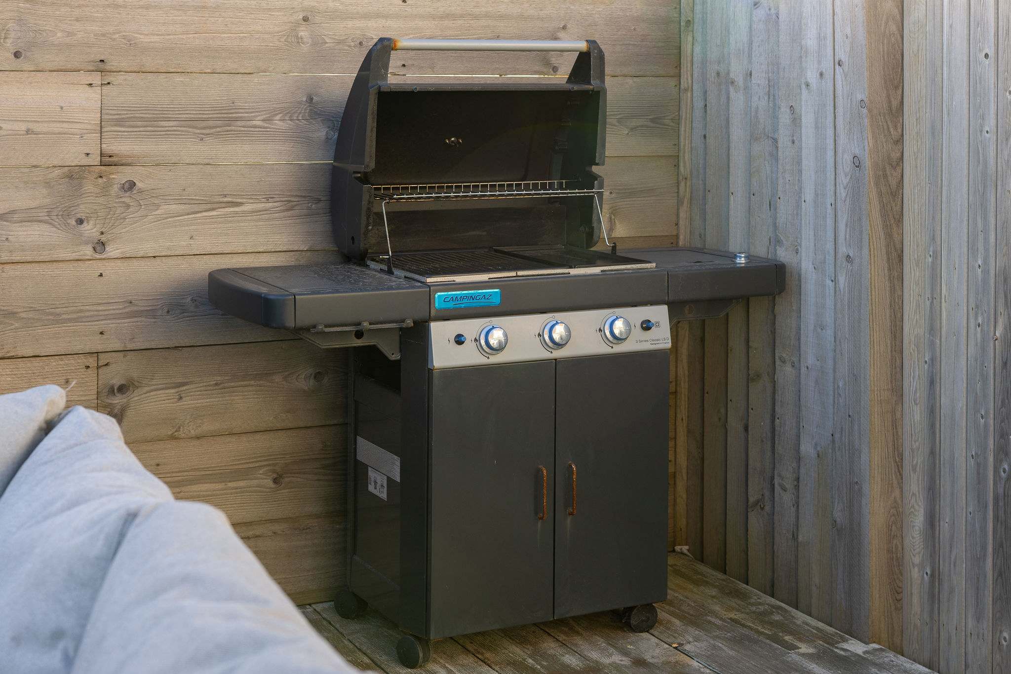 Gas BBQ grill for al fresco dining.