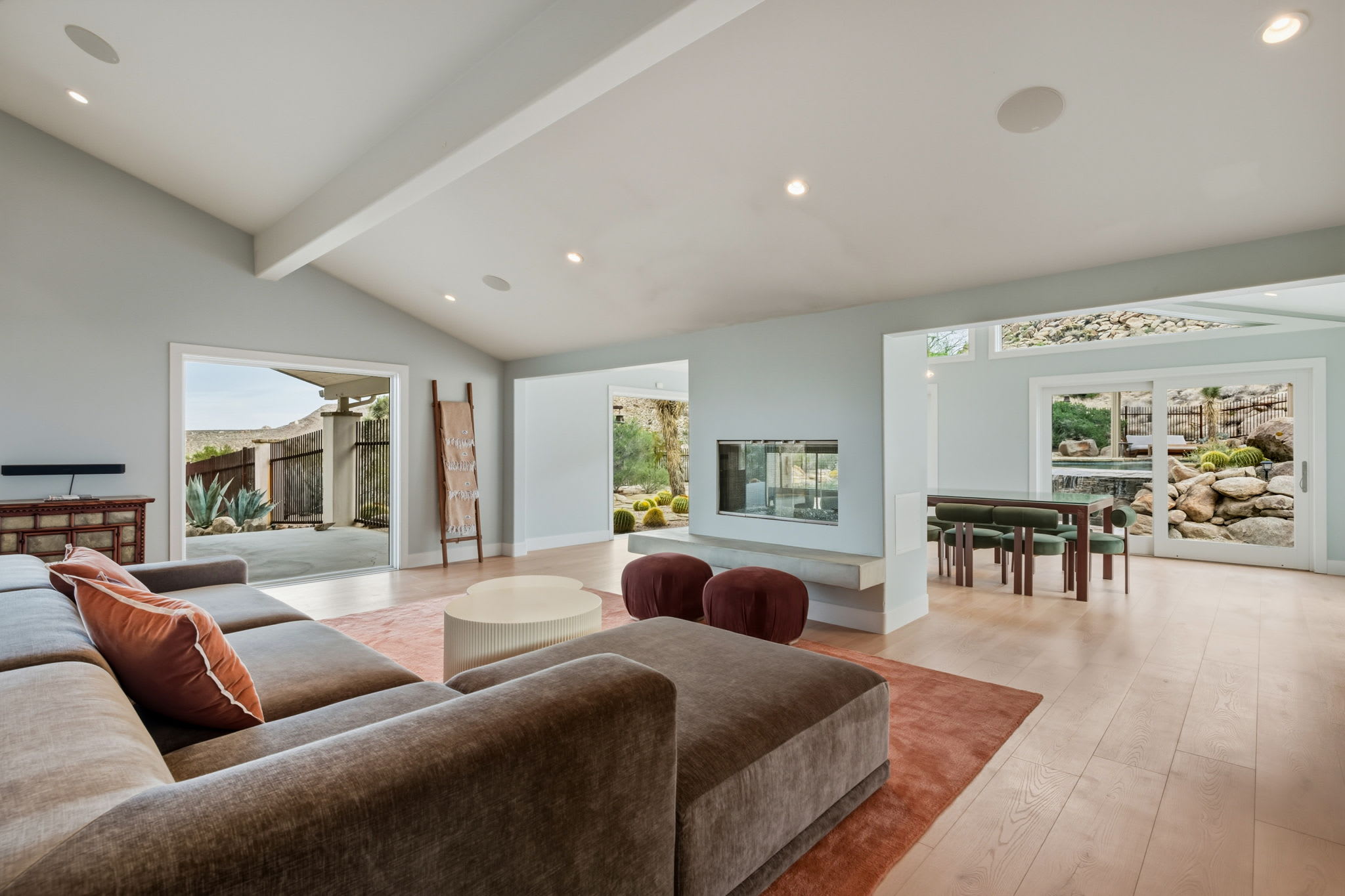 Living room gas fireplace