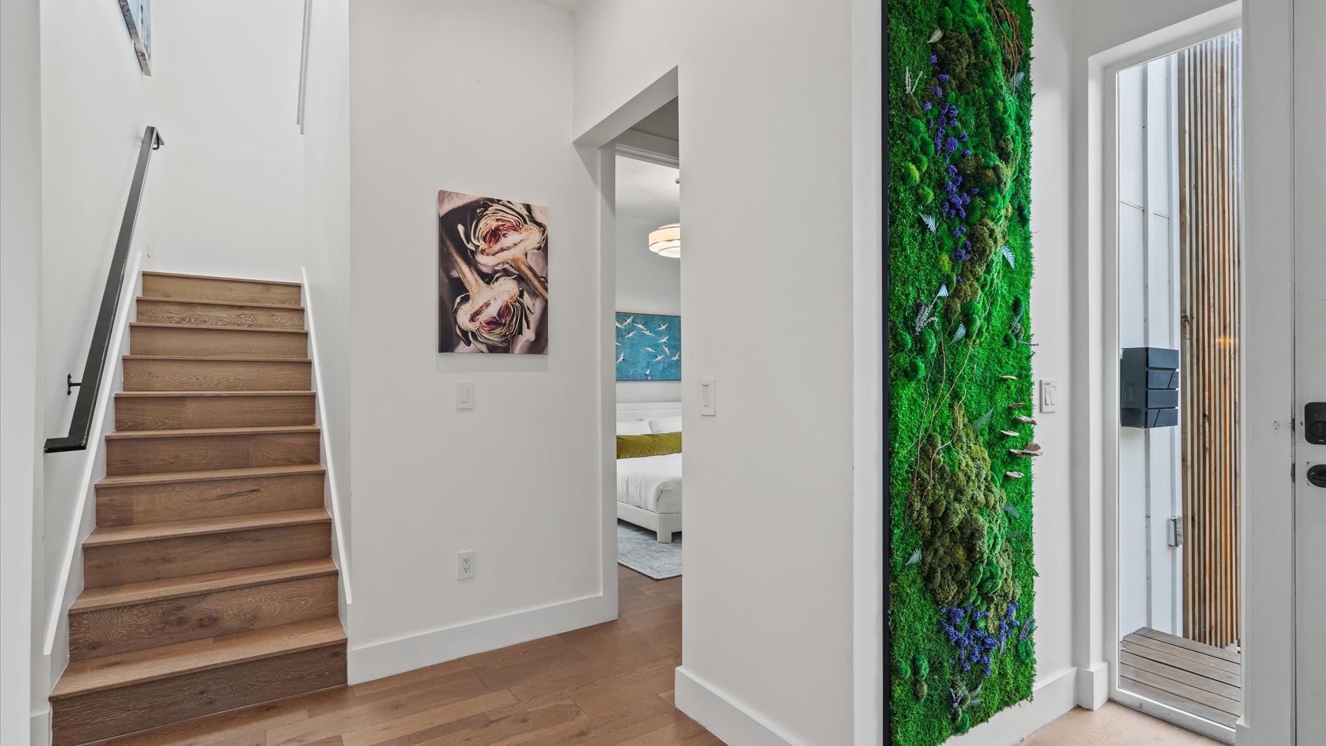 Stairway with modern design and natural textures