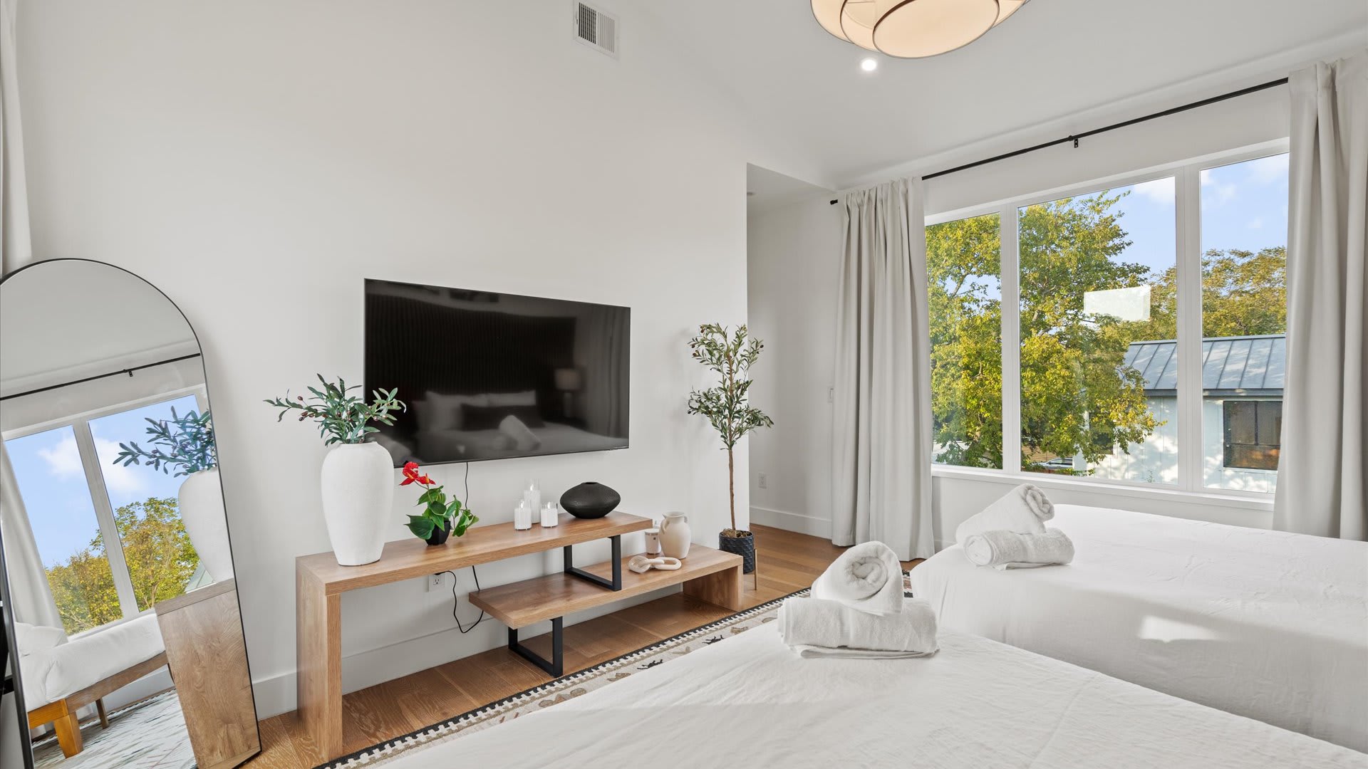 Smart TV for entertainment in the twin bedroom