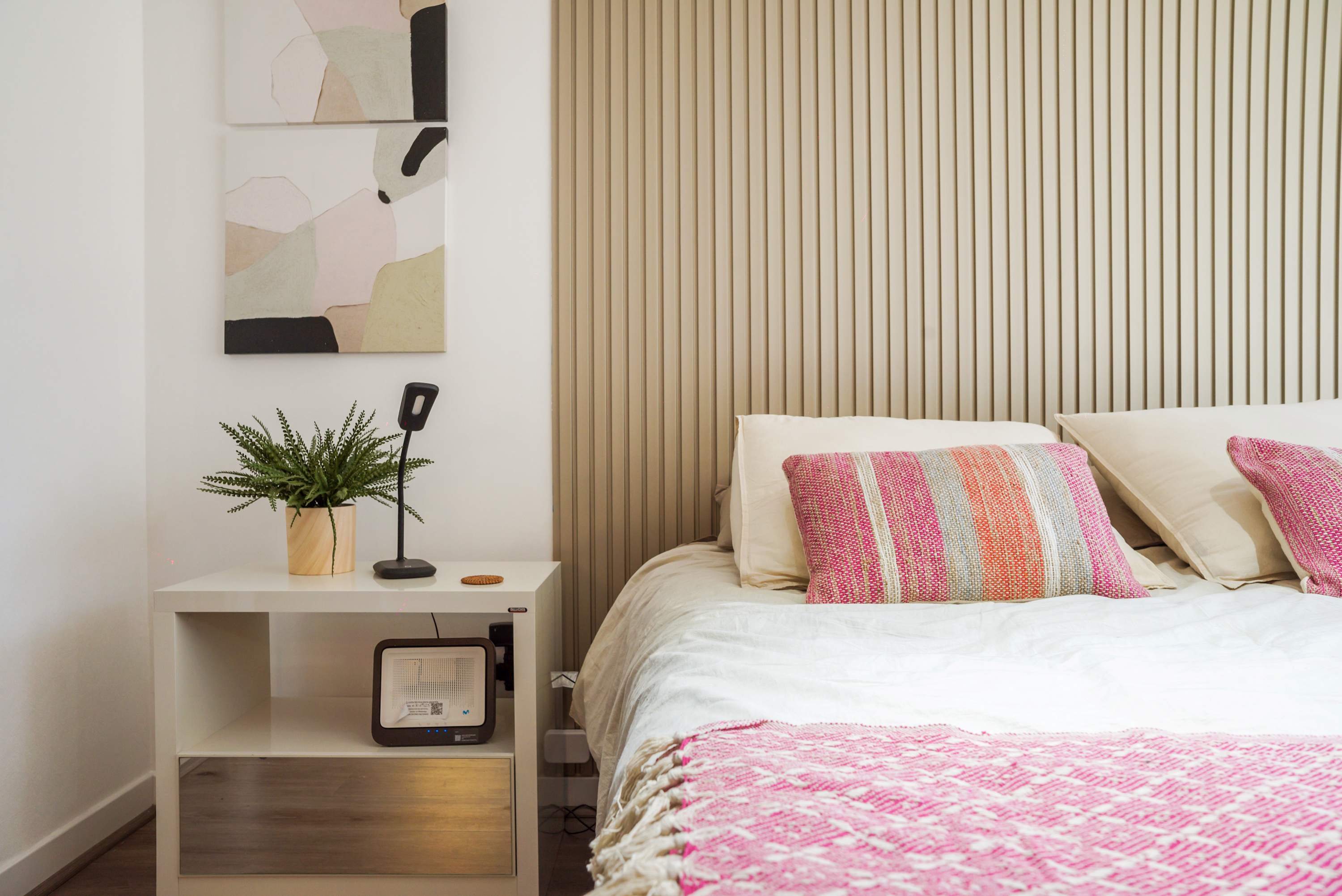 Relax in this stylish studio with cozy bedding and modern decor, perfect for a restful stay in the heart of Chile.